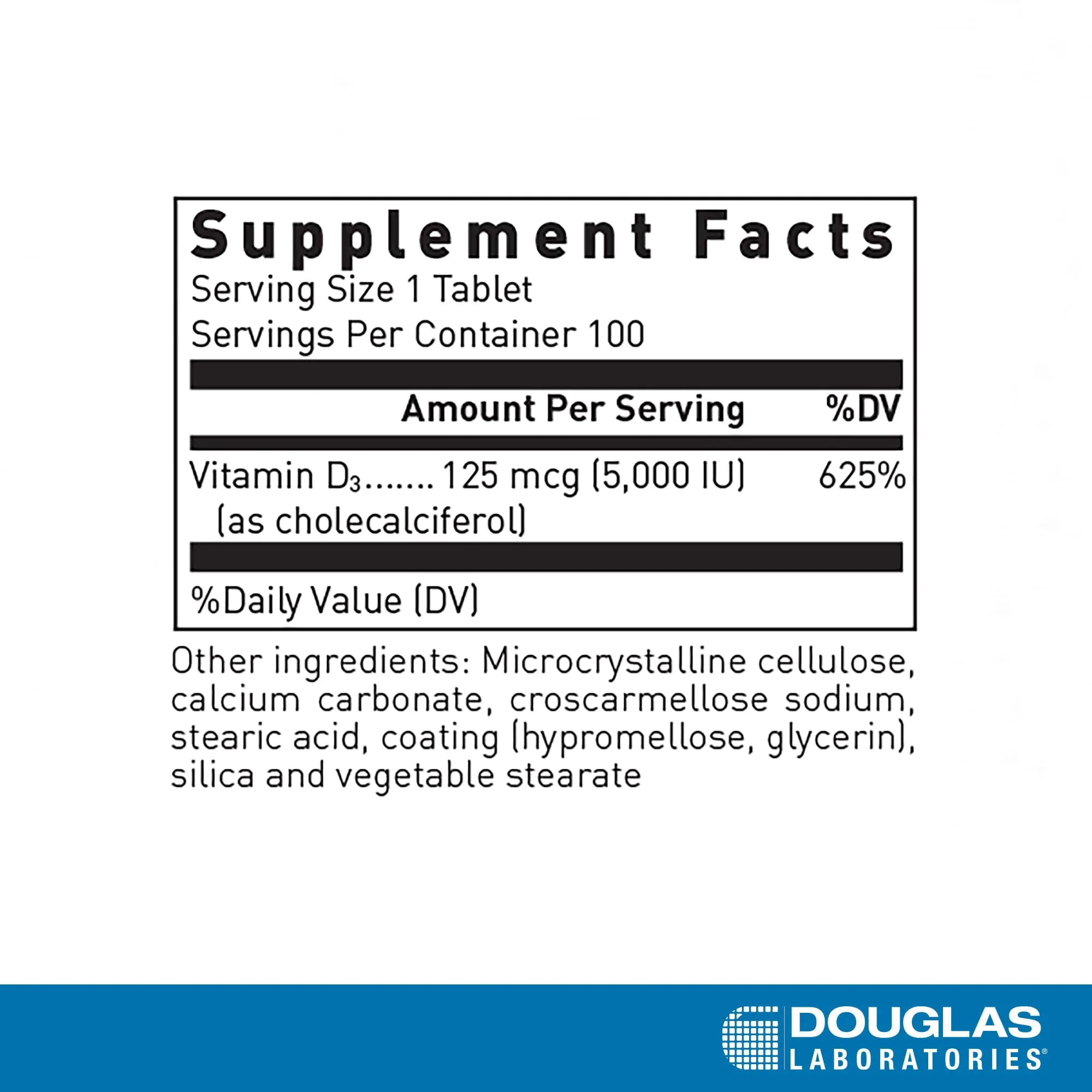 Douglas Laboratories Vitamin D (5,000 I.U.) | Vitamin D3 Supplement to Support Immune Health, Calcium Levels, and Bones* | 100 Tablets - Image 9