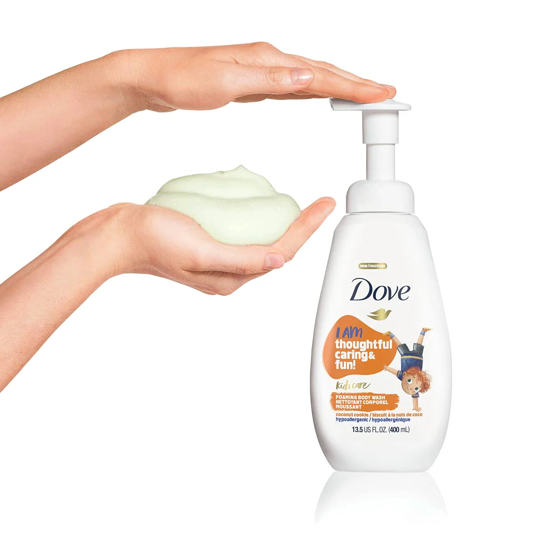 Dove Foaming Body Wash 4 Count For Kids Coconut Cookie Sulfate-Free Skin Care, 13.5 Fl Oz - Image 4