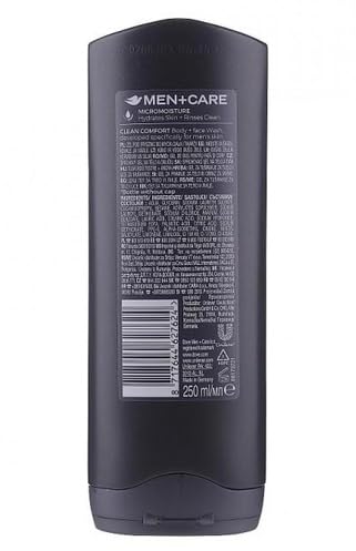 Dove Men Care Body and Face Wash, Hydrating Clean Comfort, 250 ml (8.5 fl oz), Value Bundle - Pack of 2 - Image 3