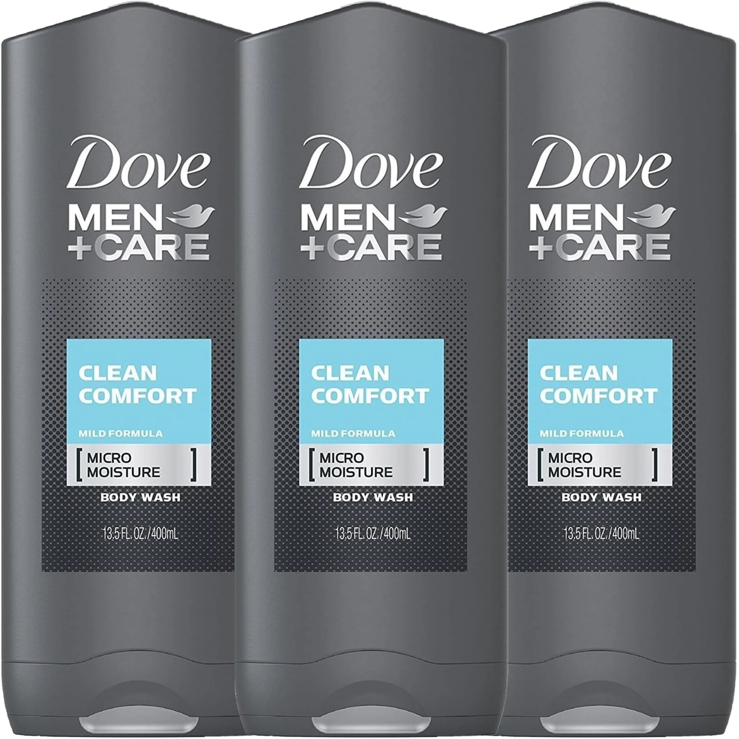 Dove Men + Care Body & Face Wash, Clean Comfort 13.50 Oz (Pack Of 3), 2.16 Lb