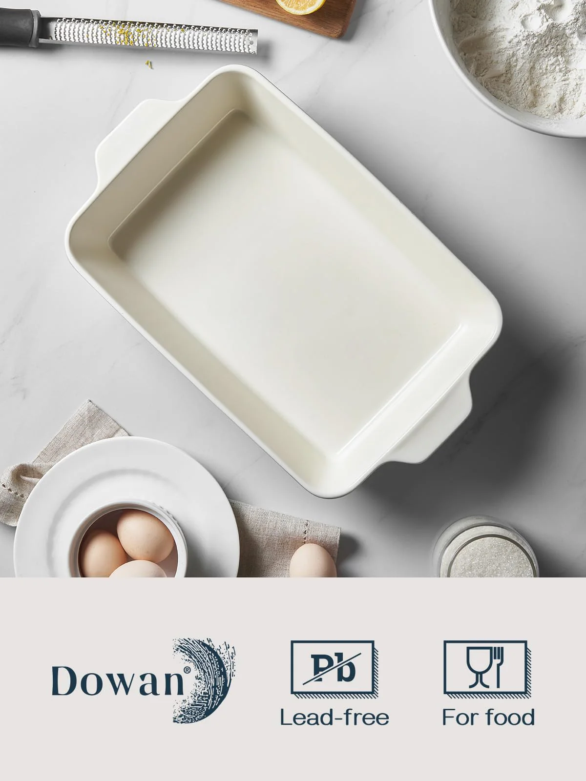 DOWAN 9x13-inch Baking Dish, Deep Casserole Dishes for Oven, Lasagna Pan Deep,135 oz Ceramic Baking Pan with Handles, Oven Safe for Baking, Home Decor Gift, Blue - Image 3