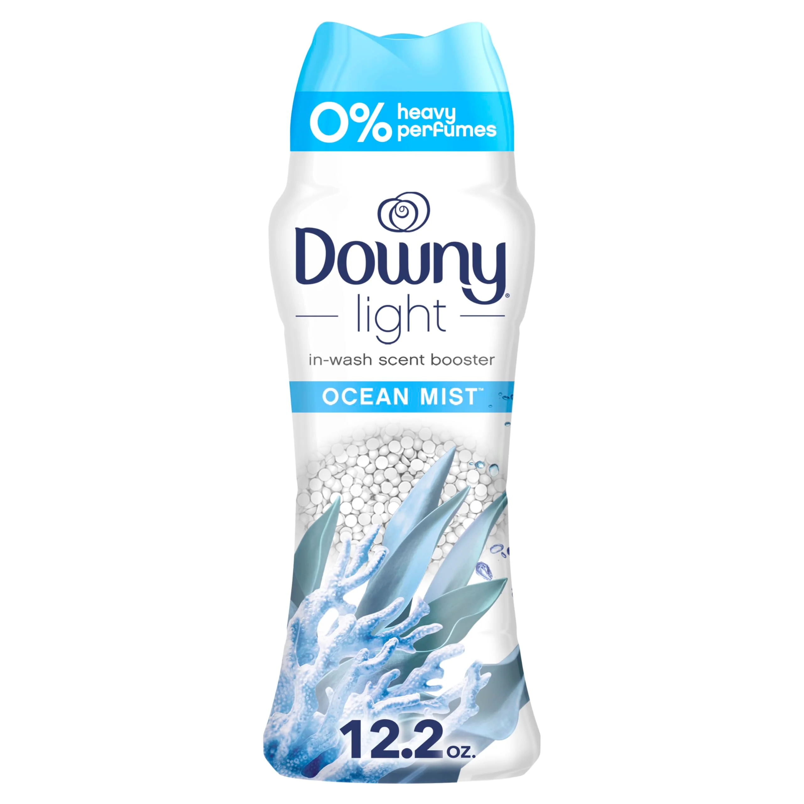 Downy Light Laundry Scent Booster Beads, Ocean Mist Scent, 12.2 OZ, In-wash fabric beads designed to be gentle with a light boost of scent, No Heavy Perfumes