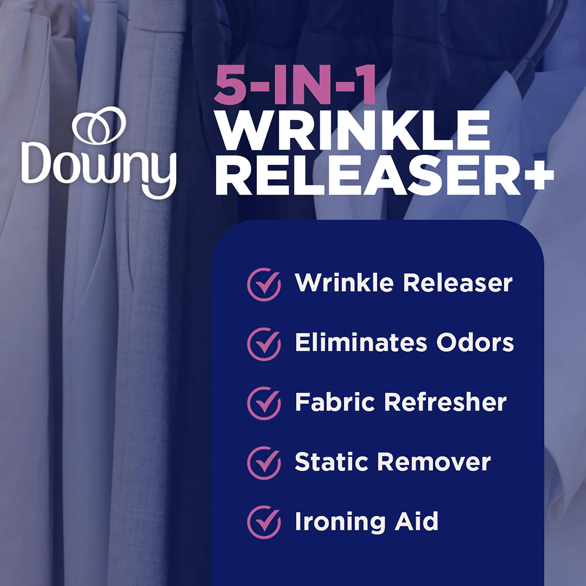 Downy Wrinkle Releaser Spray | All In One Wrinkle Release Spray, Odor Eliminator, Static Remover | Fabric Refresher & Ironing Aid for Clothes | 9.7 Fl Oz (Pack of 2), Fresh Scent - Image 4