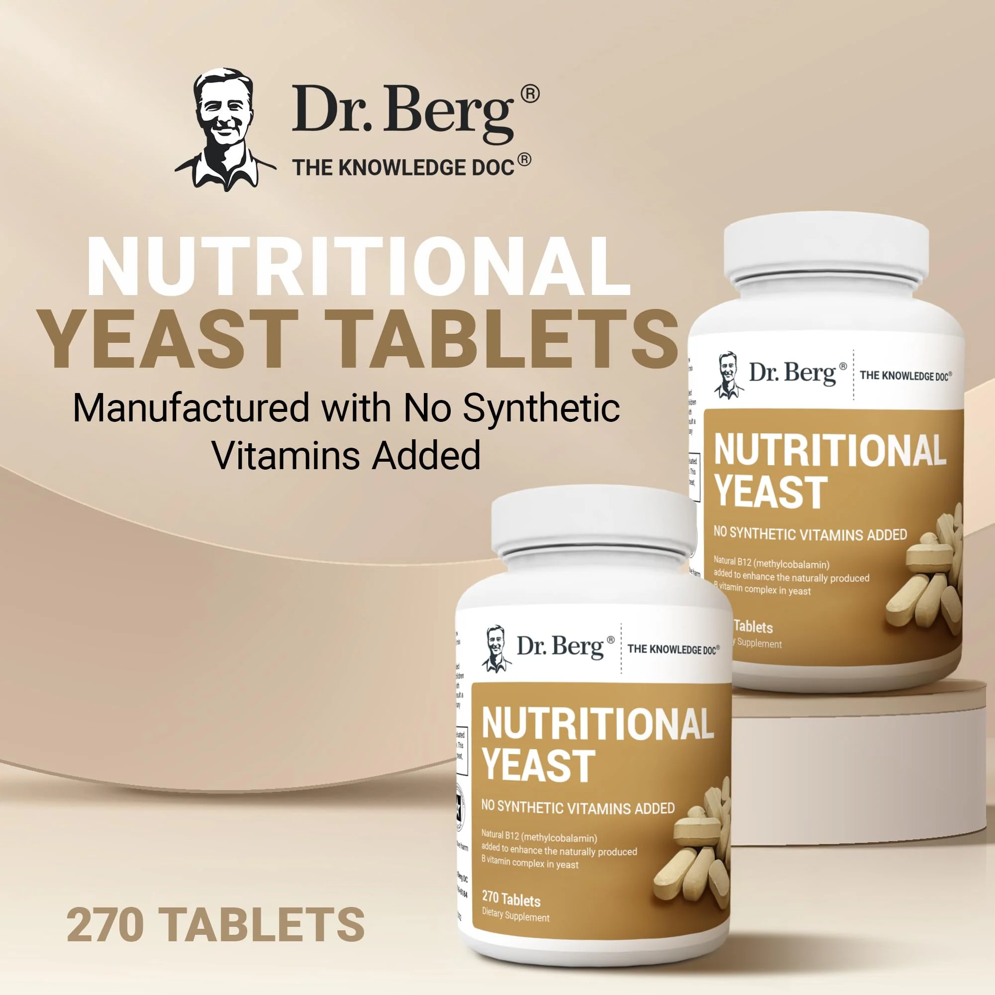 Dr. Berg Nutritionals Yeast Tablets – Natural B12 Added - All 8 B Vitamin Complex – Organic Vanilla Flavor - 270 Vegan Tablets Dietary Supplements - Image 7