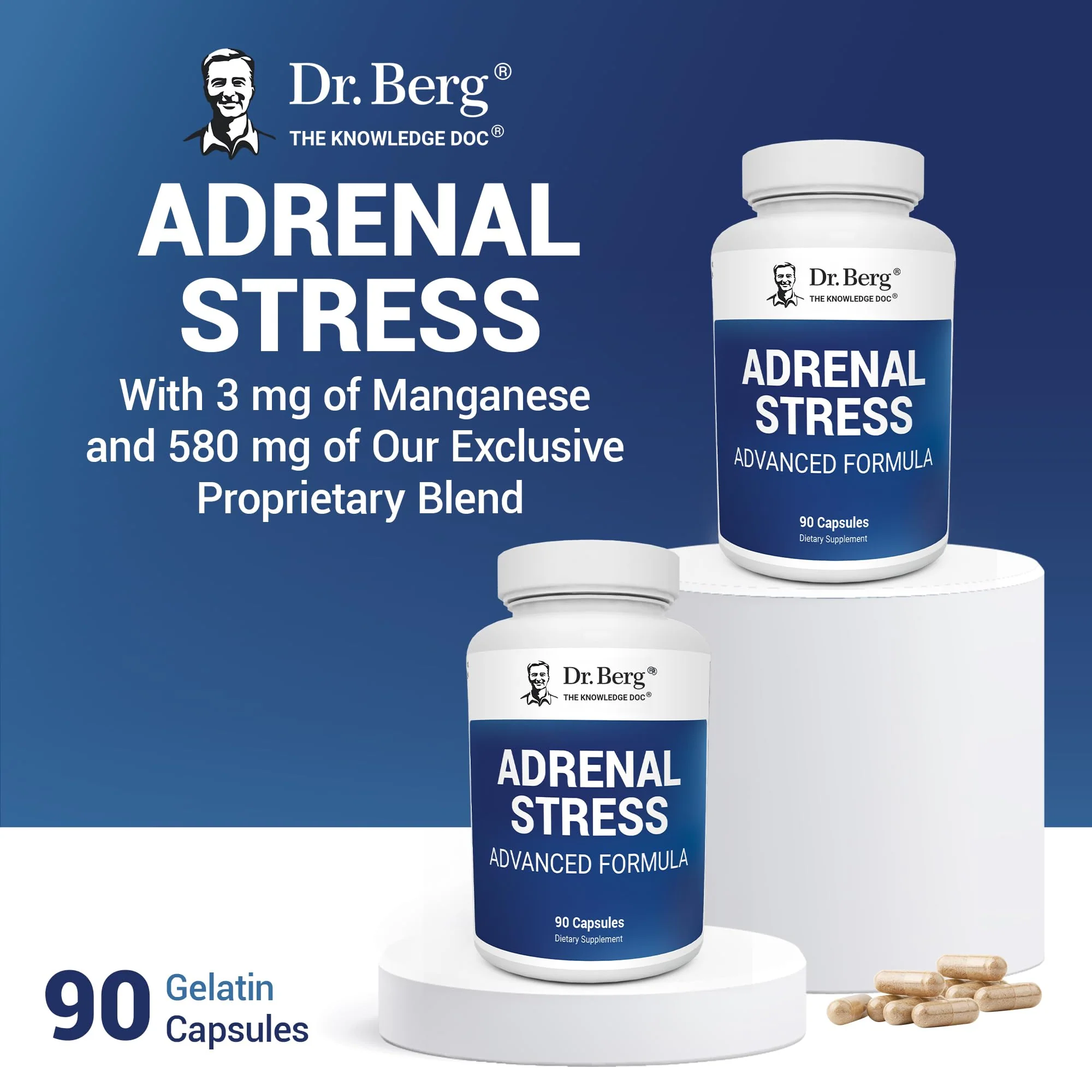 Dr. Berg’s Adrenal Stress Advanced Formula - Adrenal Support Supplements for Stress, Mood and Energy Support - Adrenal Supplements - Cortisol Manager with Ashwagandha - 90 Capsules - Image 7