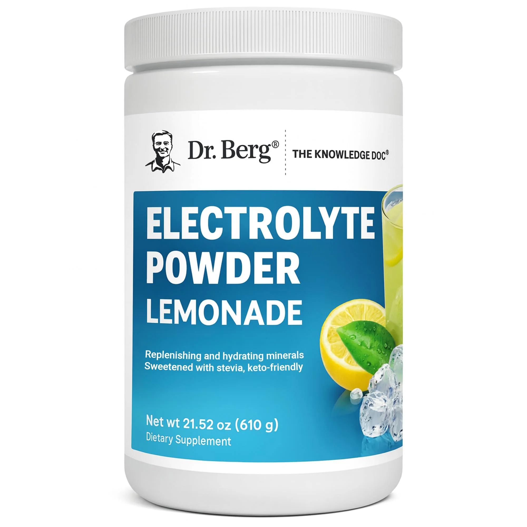 Dr. Berg Zero Sugar Hydration Keto Electrolyte Powder - Enhanced w/ 1000 mg of Potassium & Real Pink Himalayan Salt (NOT Table Salt) - Lemonade Flavor Hydration Drink Mix Supplement - 100 Servings - Image 2