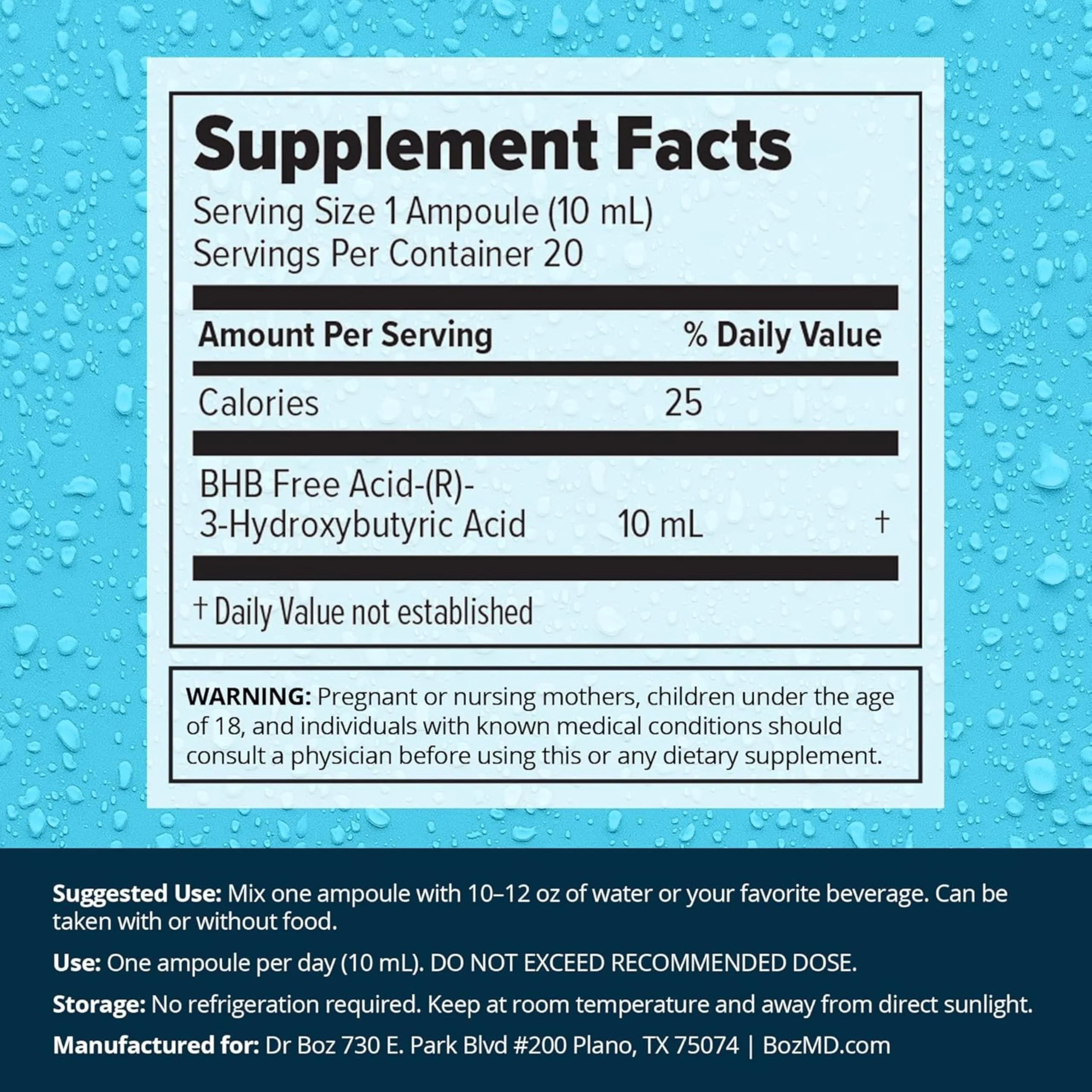 Dr. Boz - Pucker UP! Clear Ketones, 20 Packets - Pure Liquid BHB - Fast Acting Exogenous Ketones - Increase Energy & Clarity - Max Strength - Quality Tested - Made in USA - Keto Diet - 0.34oz (10ml) - Image 3
