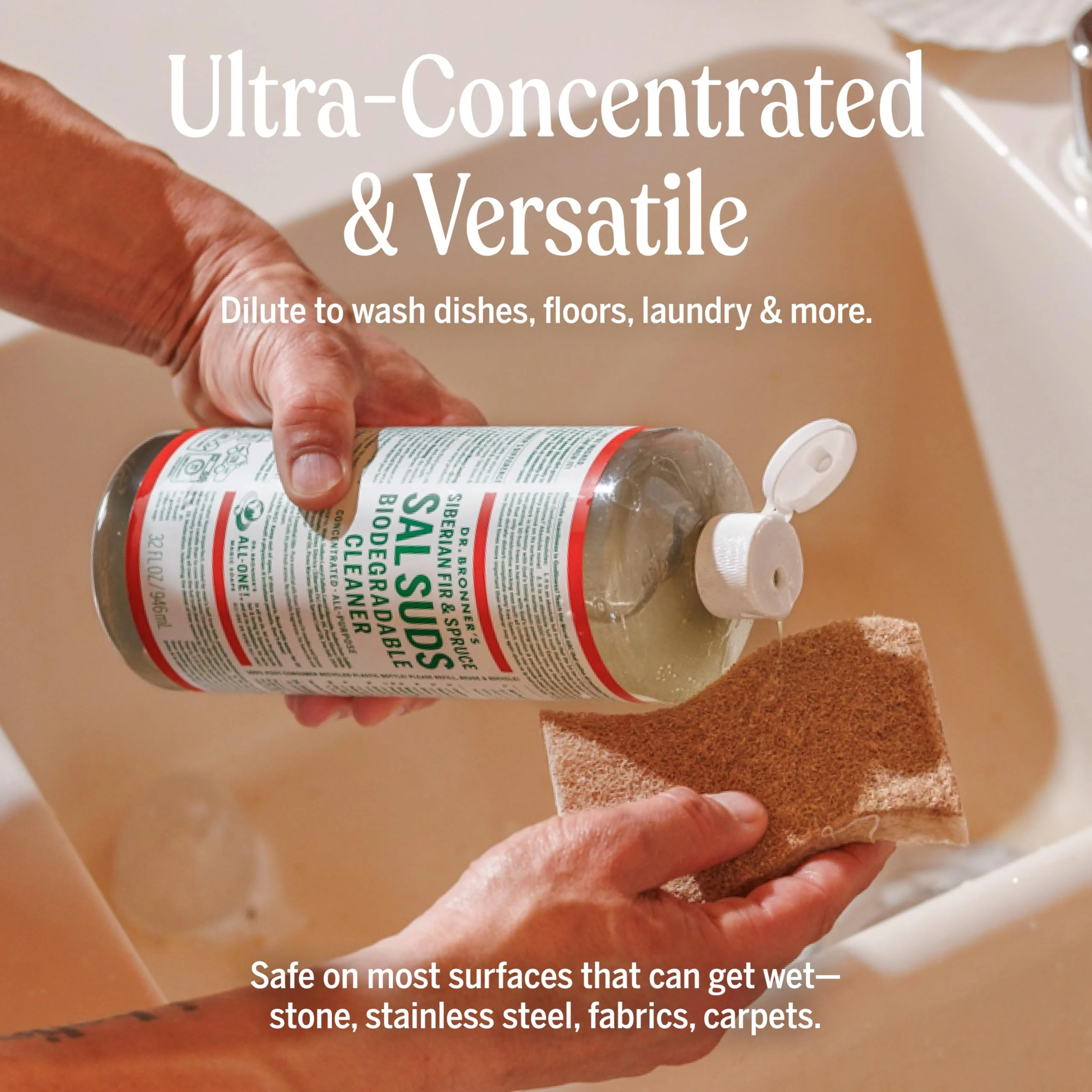 Dr. Bronner's - Sal Suds Biodegradable Cleaner (1 Gallon) - All-Purpose, Pine Cleaner for Floors, Laundry and Dishes, Concentrated, Cuts Grease and Dirt, Powerful Formula - Image 5