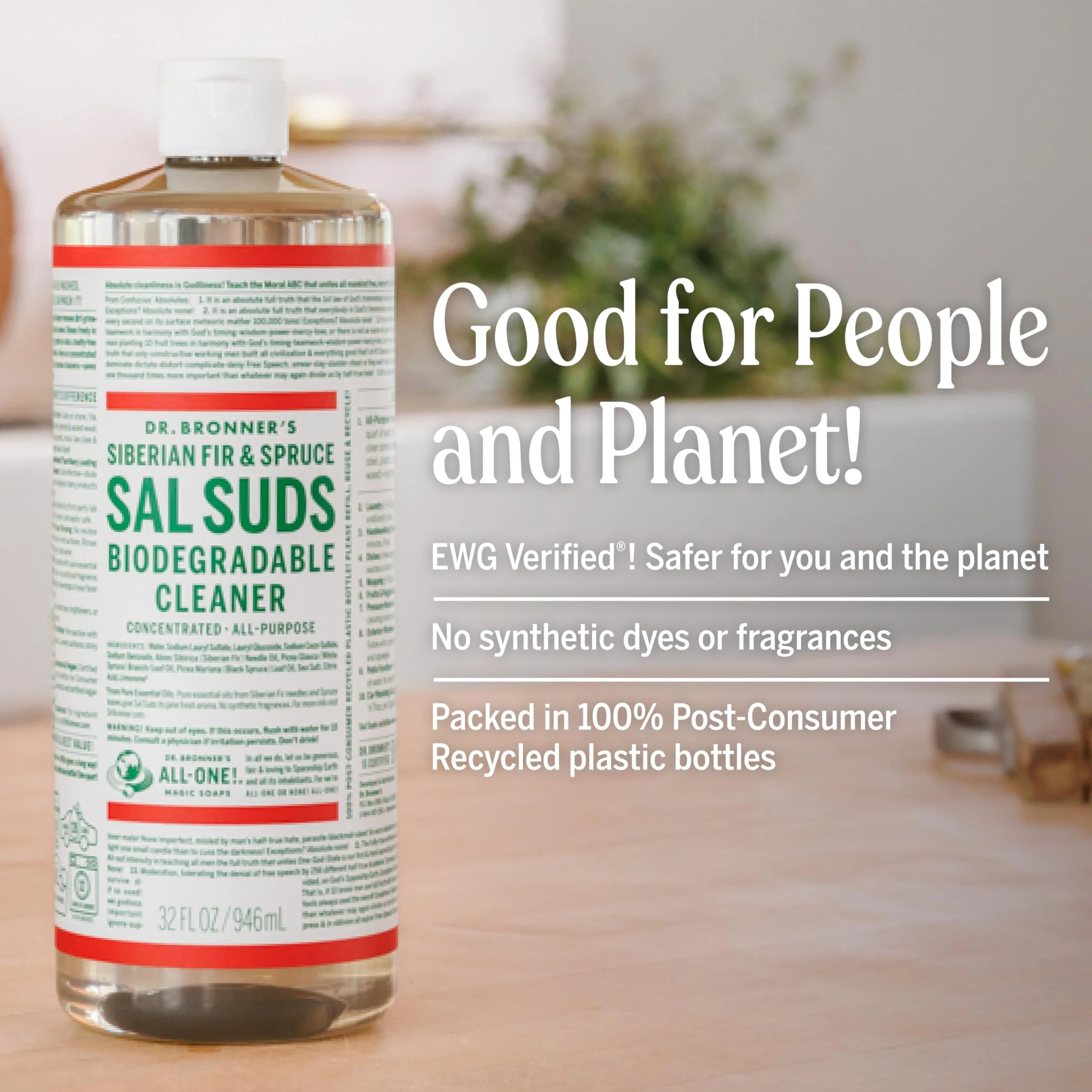 Dr. Bronner's Sal Suds Biodegradable Cleaner (16 Ounce, 2-Pack) – All Purpose Pine Mop Detergent for Floors, Laundry & Dishes, Multi Surface Concentrate, Heavy-Duty Degreaser - Image 3