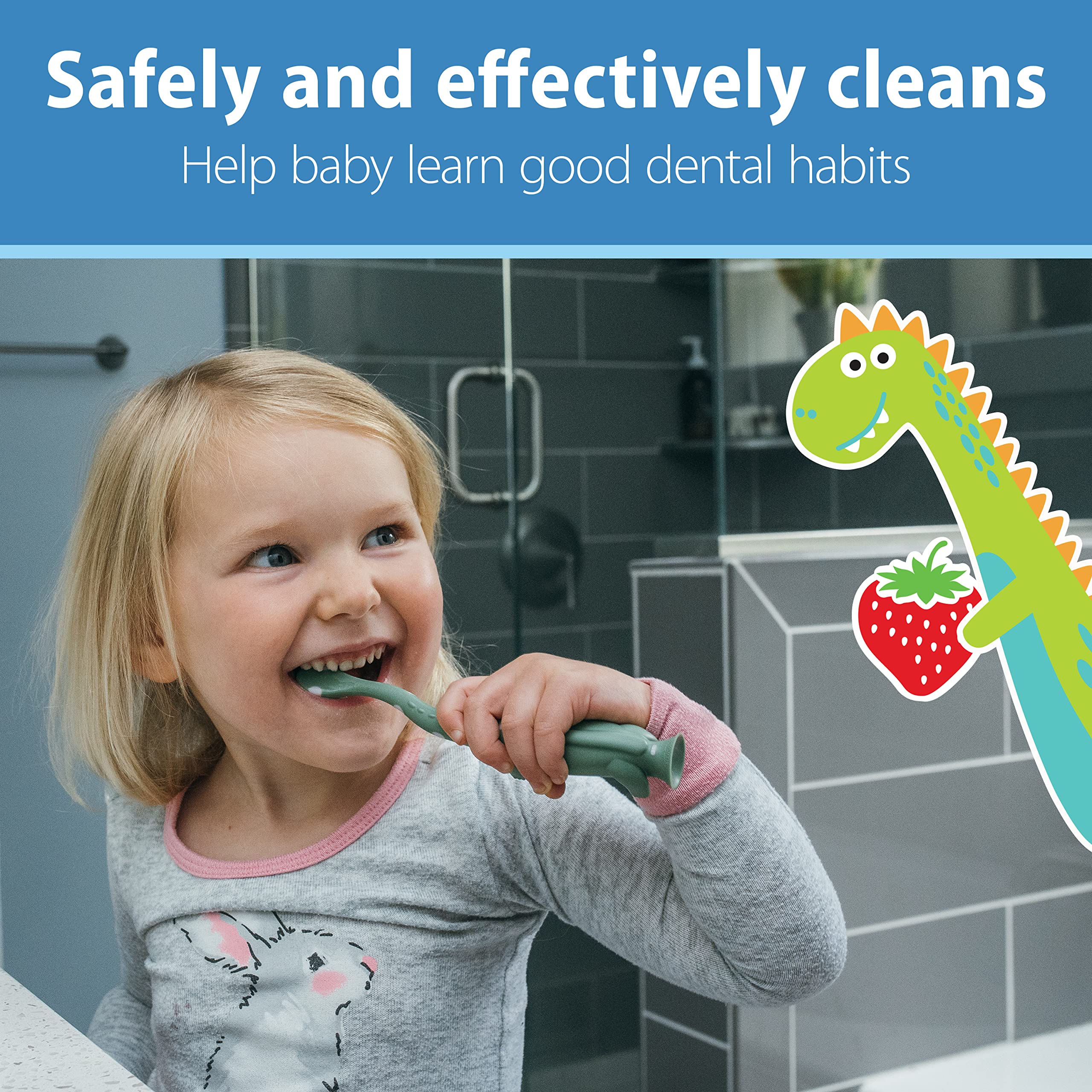 Dr. Brown’s Fluoride-Free Baby Toothpaste, Infant & Toddler Oral Care, Strawberry, 1-Pack, 1.4oz/40g, 0-3 Years - Image 5