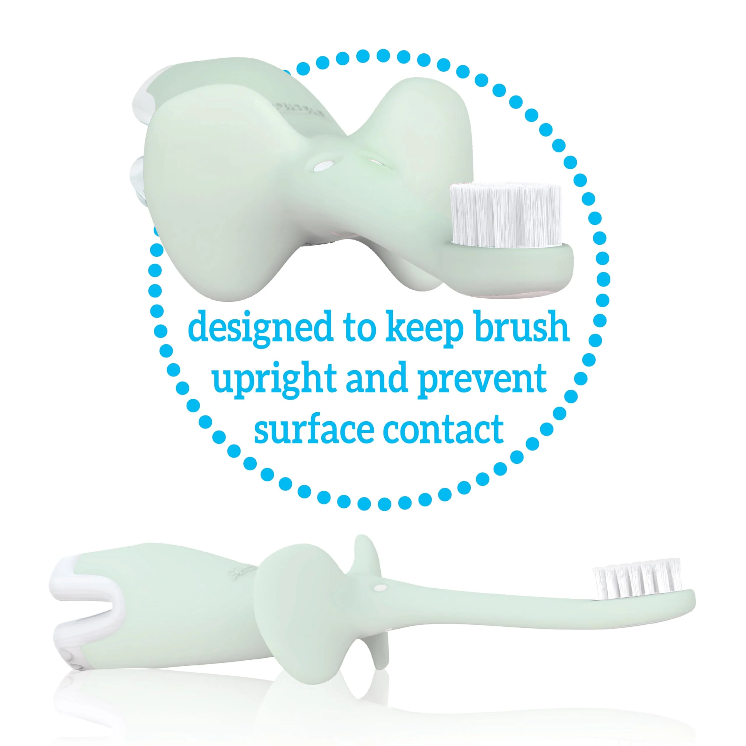Dr. Brown’s Infant-to-Toddler Training Toothbrush Set, Mint Elephant with Fluoride-Free Strawberry Baby Toothpaste, 0-3 years - Image 9