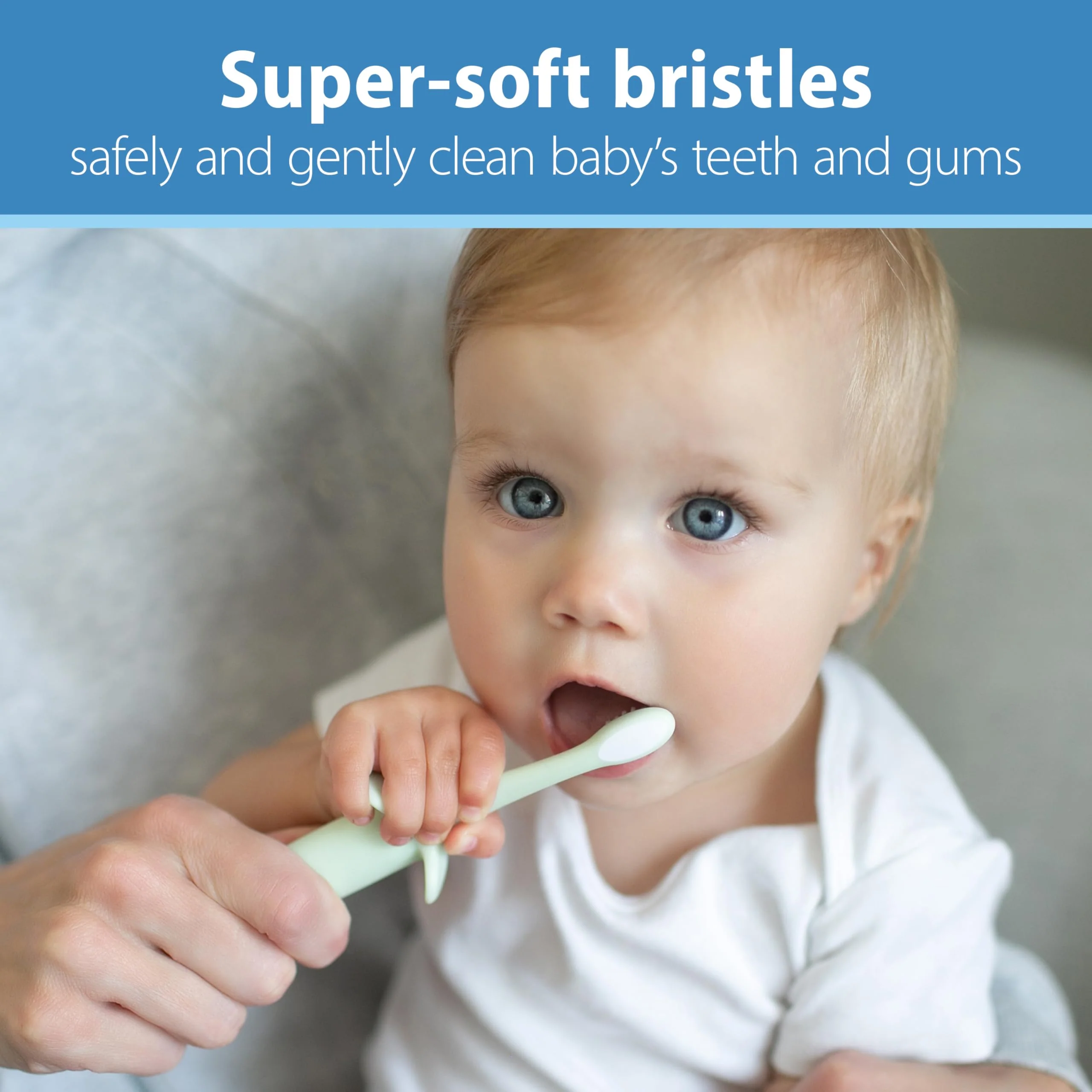 Dr. Brown's Infant-to-Toddler Toothbrush, Elephant, Mint, 0-3 Years - Image 2
