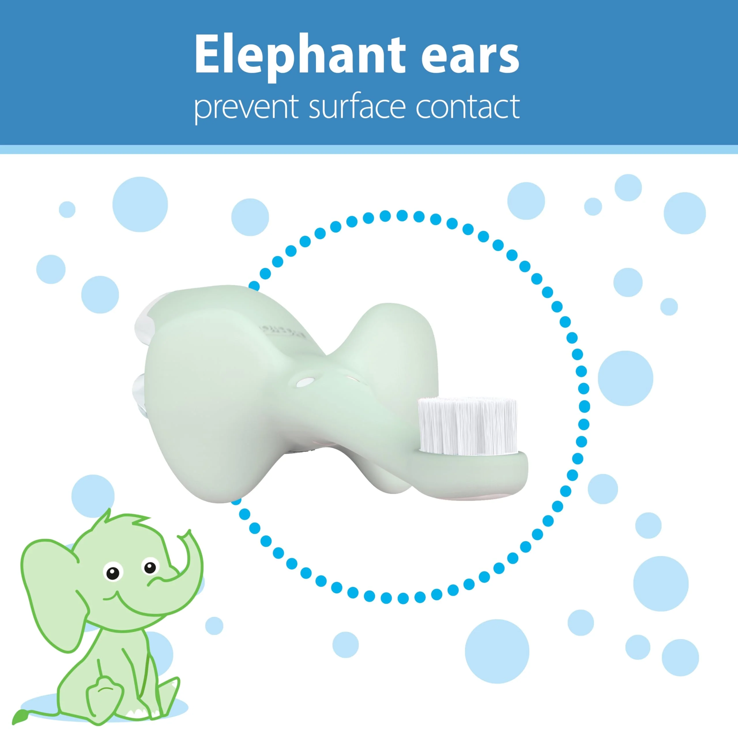 Dr. Brown's Infant-to-Toddler Toothbrush, Elephant, Mint, 0-3 Years - Image 4