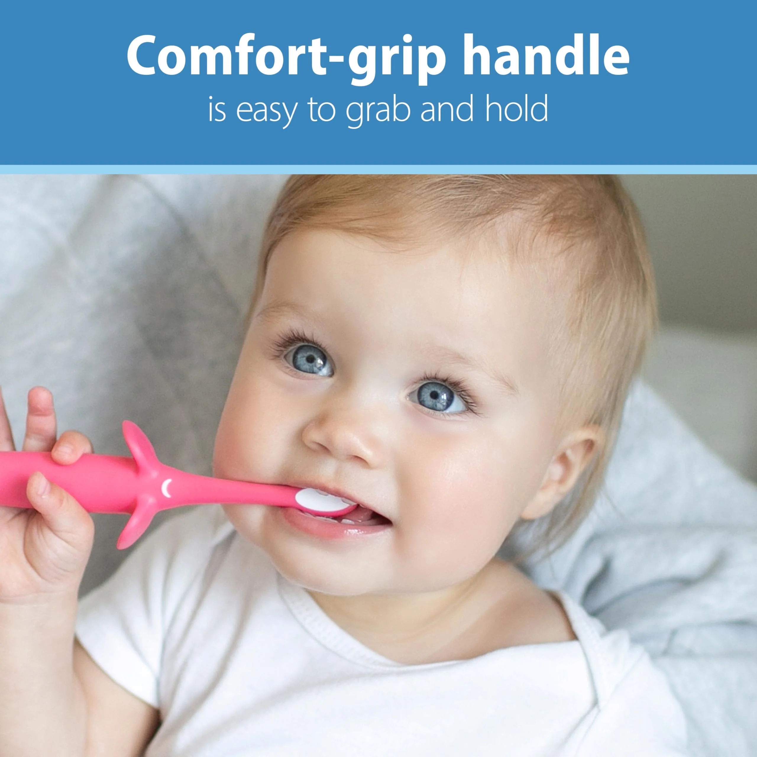 Dr. Brown's Infant-to-Toddler Toothbrush, Elephant, Pink, 0-3 Years - Image 3