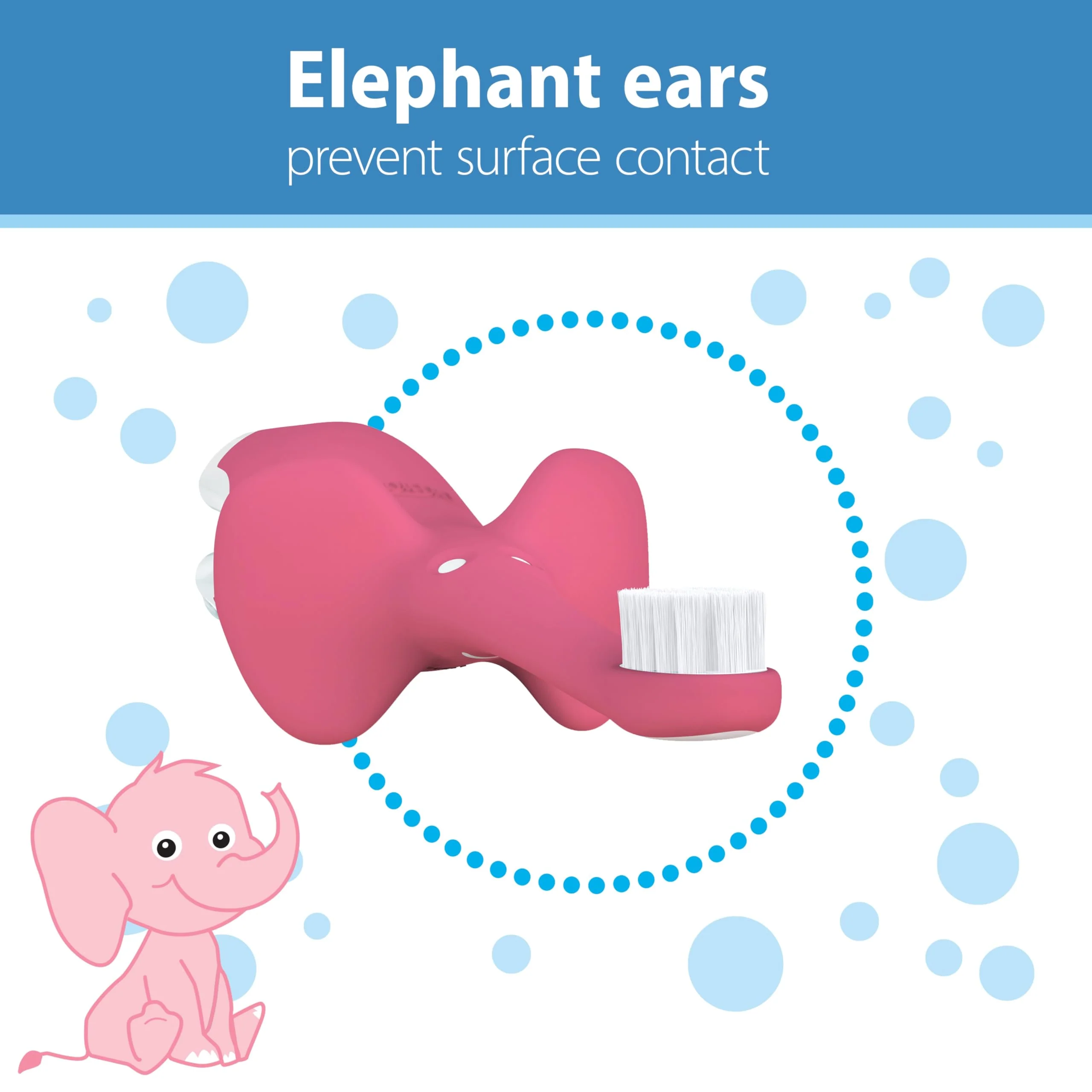 Dr. Brown's Infant-to-Toddler Toothbrush, Elephant, Pink, 0-3 Years - Image 4