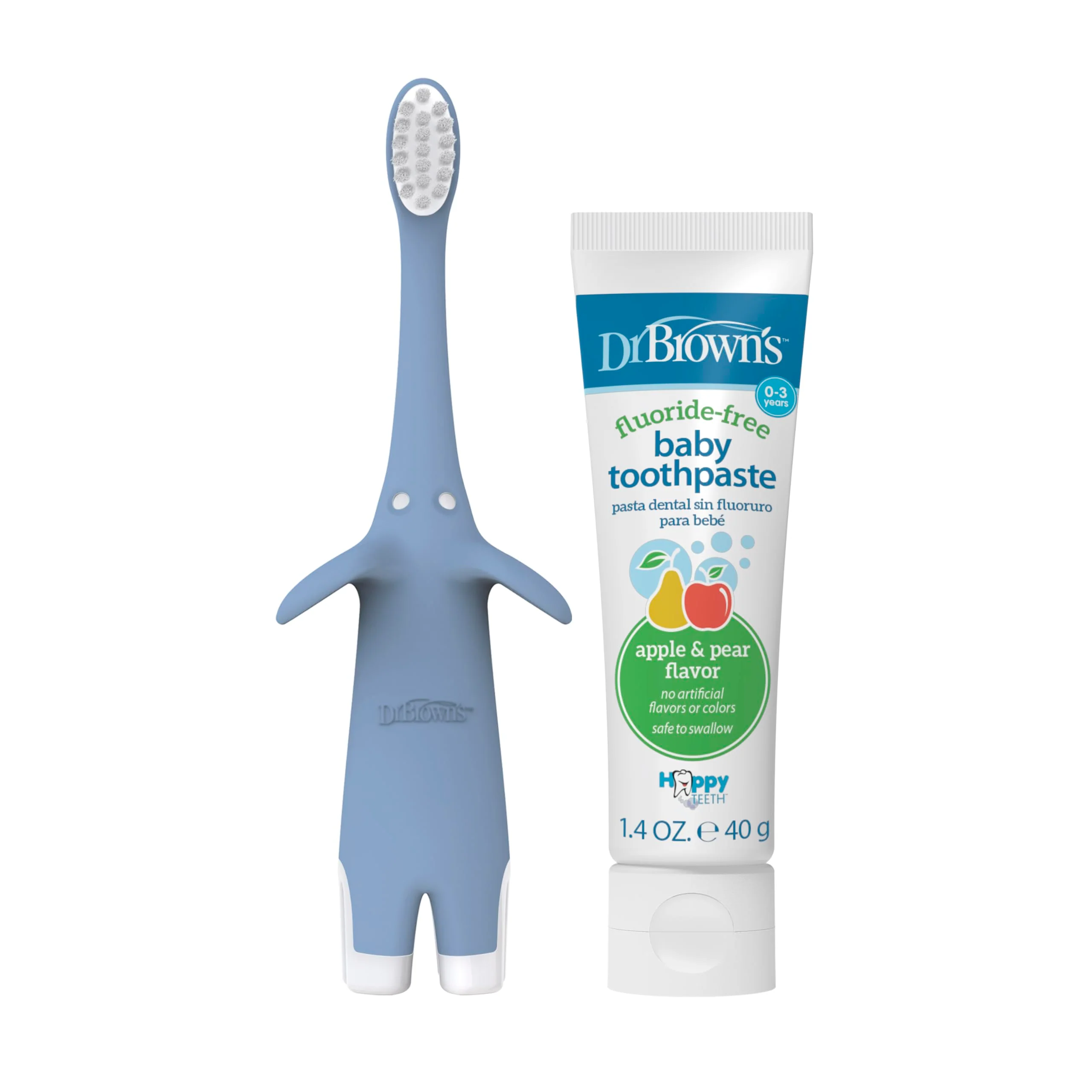Dr. Brown's Infant-to-Toddler Toothbrush Set, 1.4 Ounce, Blue - Image 2