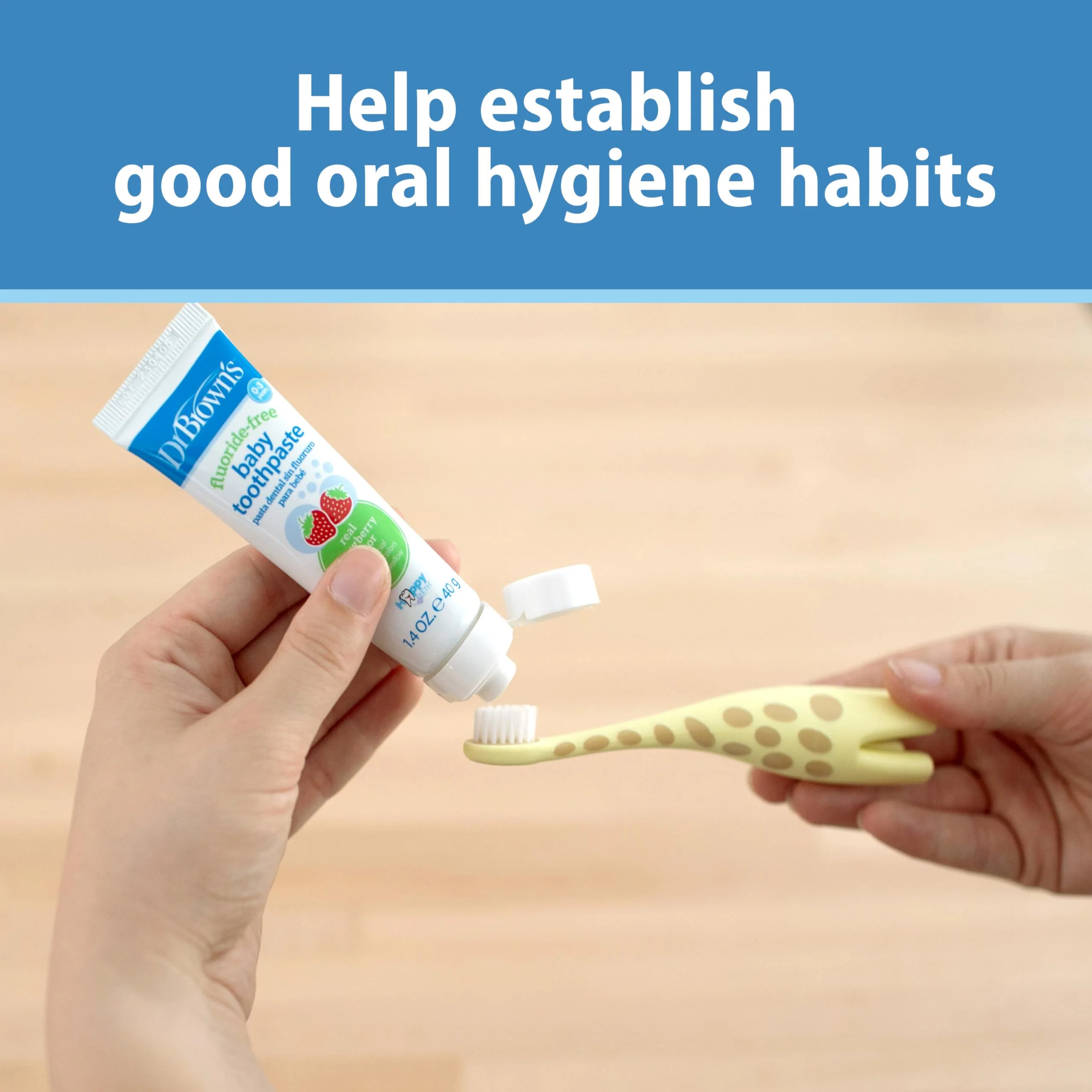 Dr. Brown's Infant-to-Toddler Training Toothbrush, Soft for Baby's First Teeth, Giraffe, 0-3 Years (Pack of 2) - Image 6