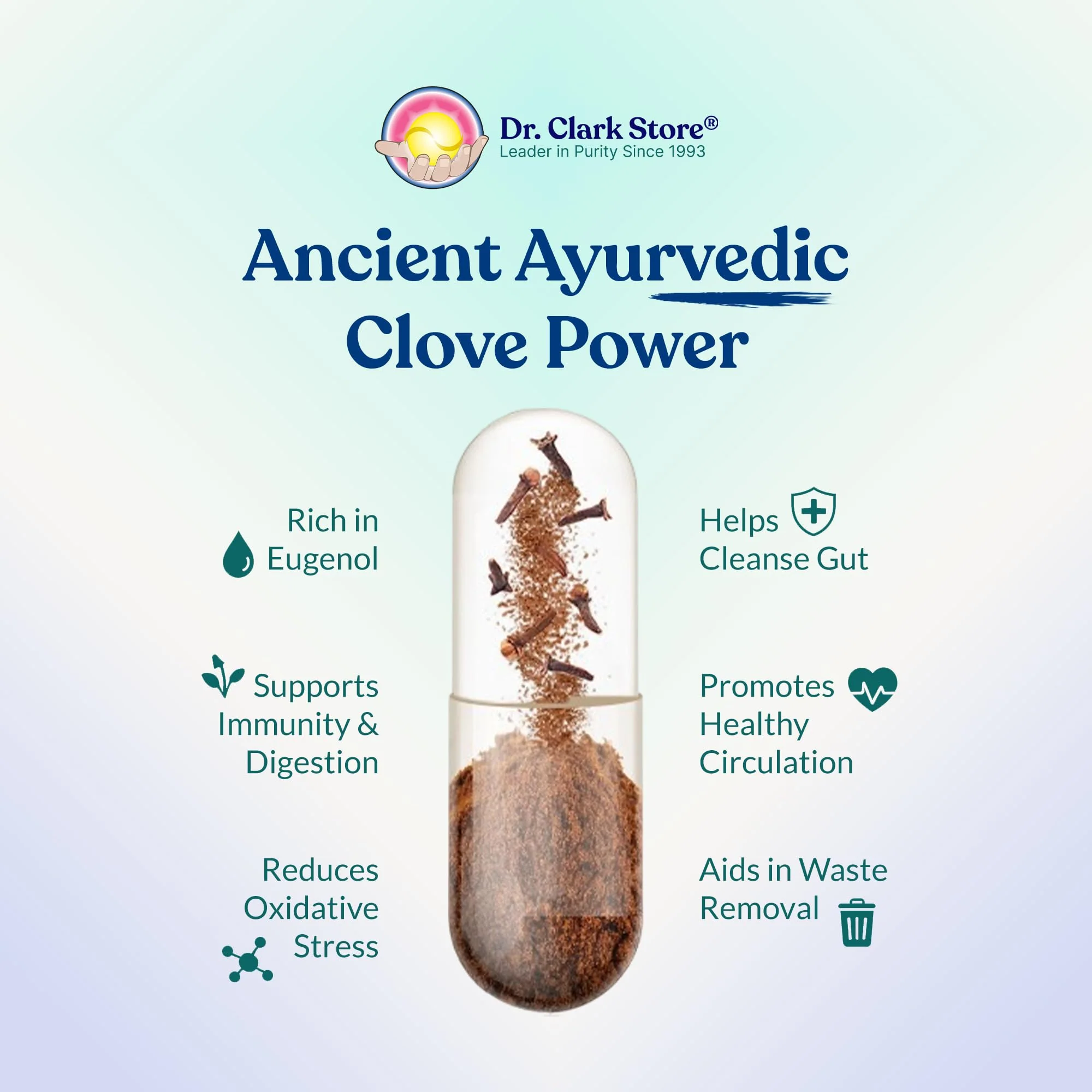 Dr Clark Store Cloves Supplement 500mg for Digestive Comfort and Balanced Internal Cleansing Support, 100 Gelatin Capsules for a 100-day Supply of Pure Botanical Wellness, Non-GMO and Gluten Free - Image 6