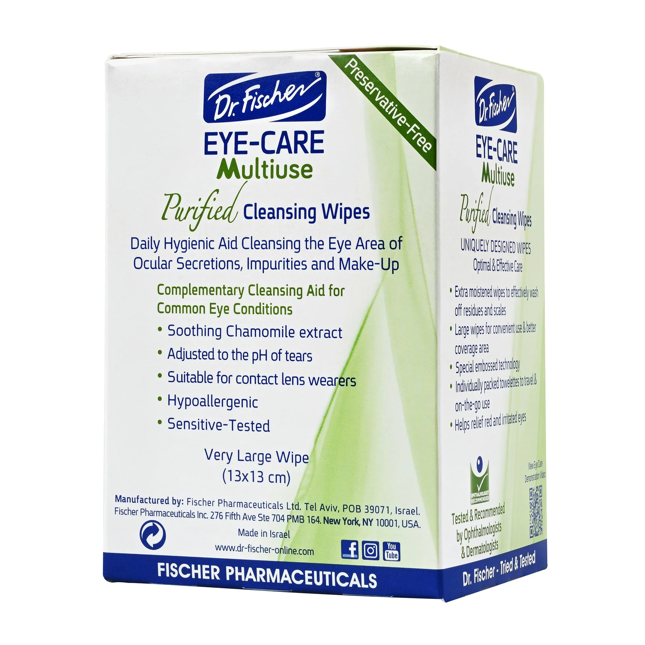 Dr. Fischer Eye Wipes - Hypoallergenic Eyelid Wipes for Everyday Eye Cleansing and Gentle Makeup Remover. (6 packs of 30 wipes each) - Image 3