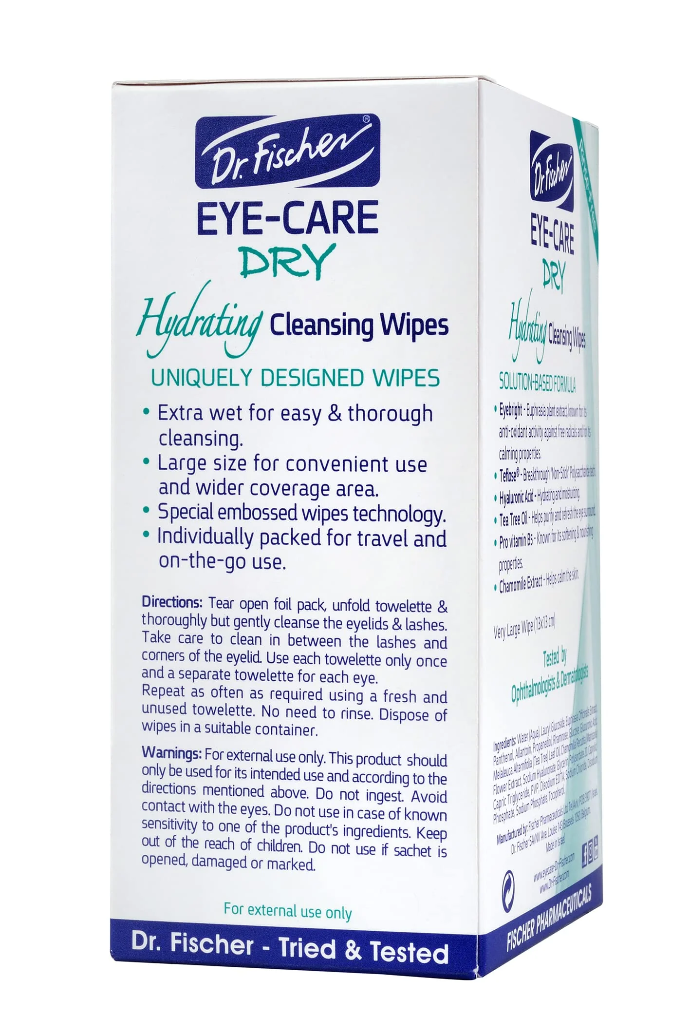 Dr. Fischer Tea Tree Eyelid Wipes - Gentle Eye Wipes for Everyday Eye Cleansing and Hypoallergenic Makeup Remover - Image 2