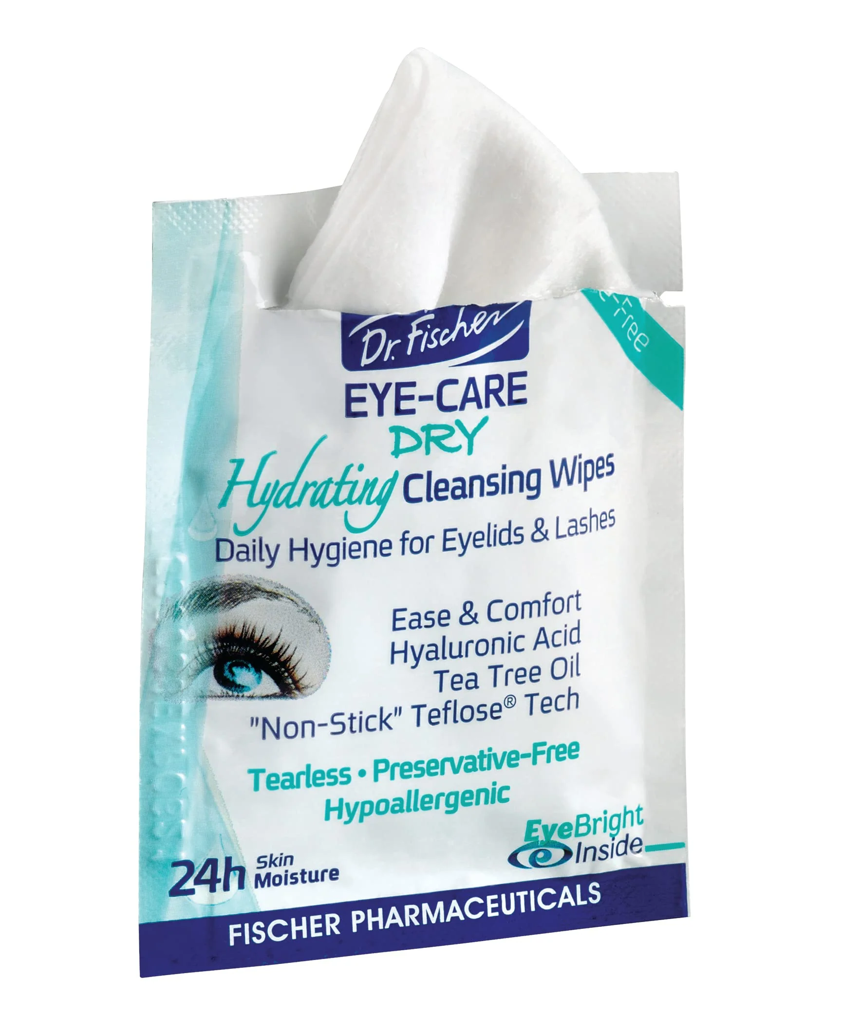 Dr. Fischer Tea Tree Eyelid Wipes - Gentle Eye Wipes for Everyday Eye Cleansing and Hypoallergenic Makeup Remover - Image 3