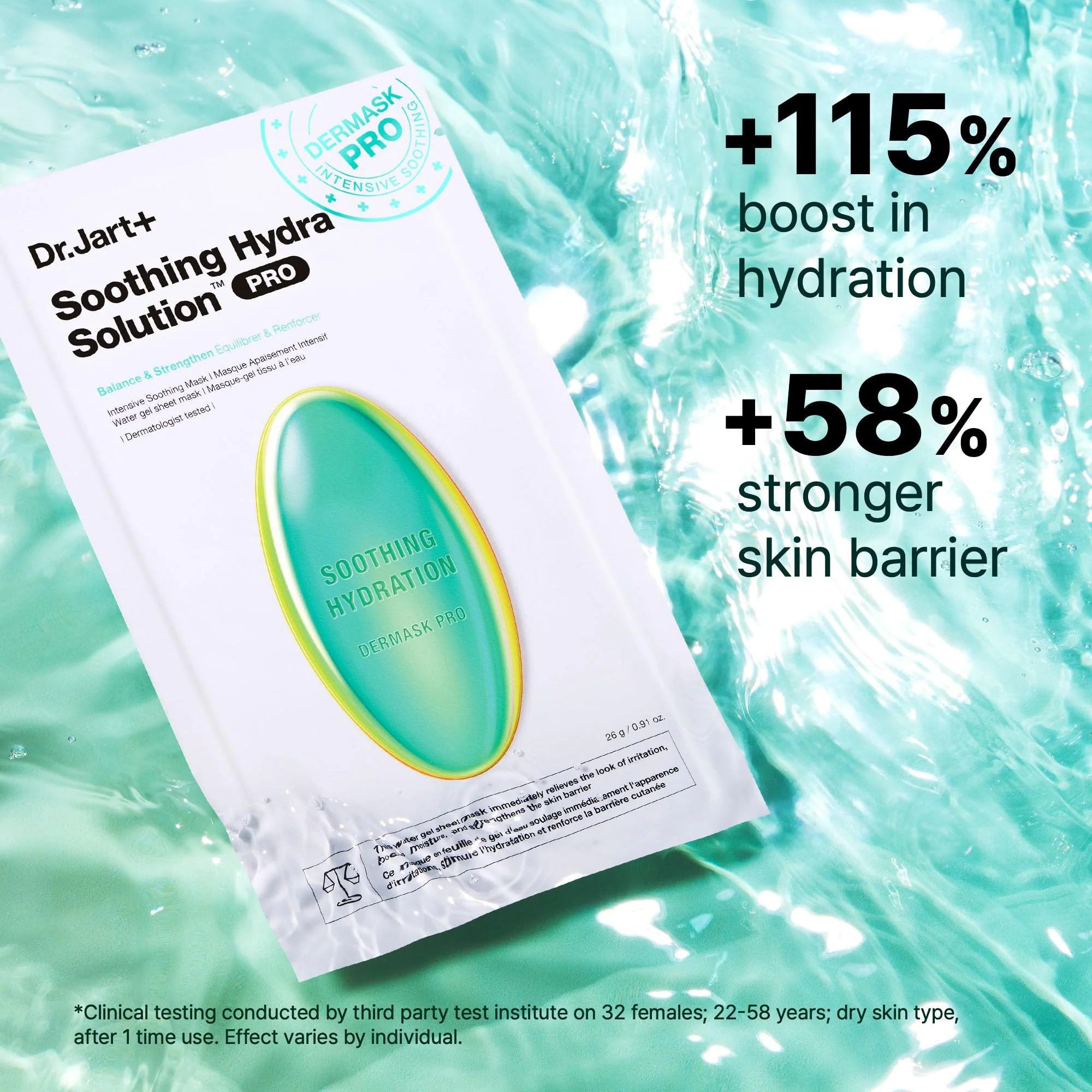 Dr.Jart+ Dermask Soothing Hydra Solution Korean Face Mask for Visibly Irritated Skin | Sheet Mask | Korean Skin Care, 5 Pack - Image 5