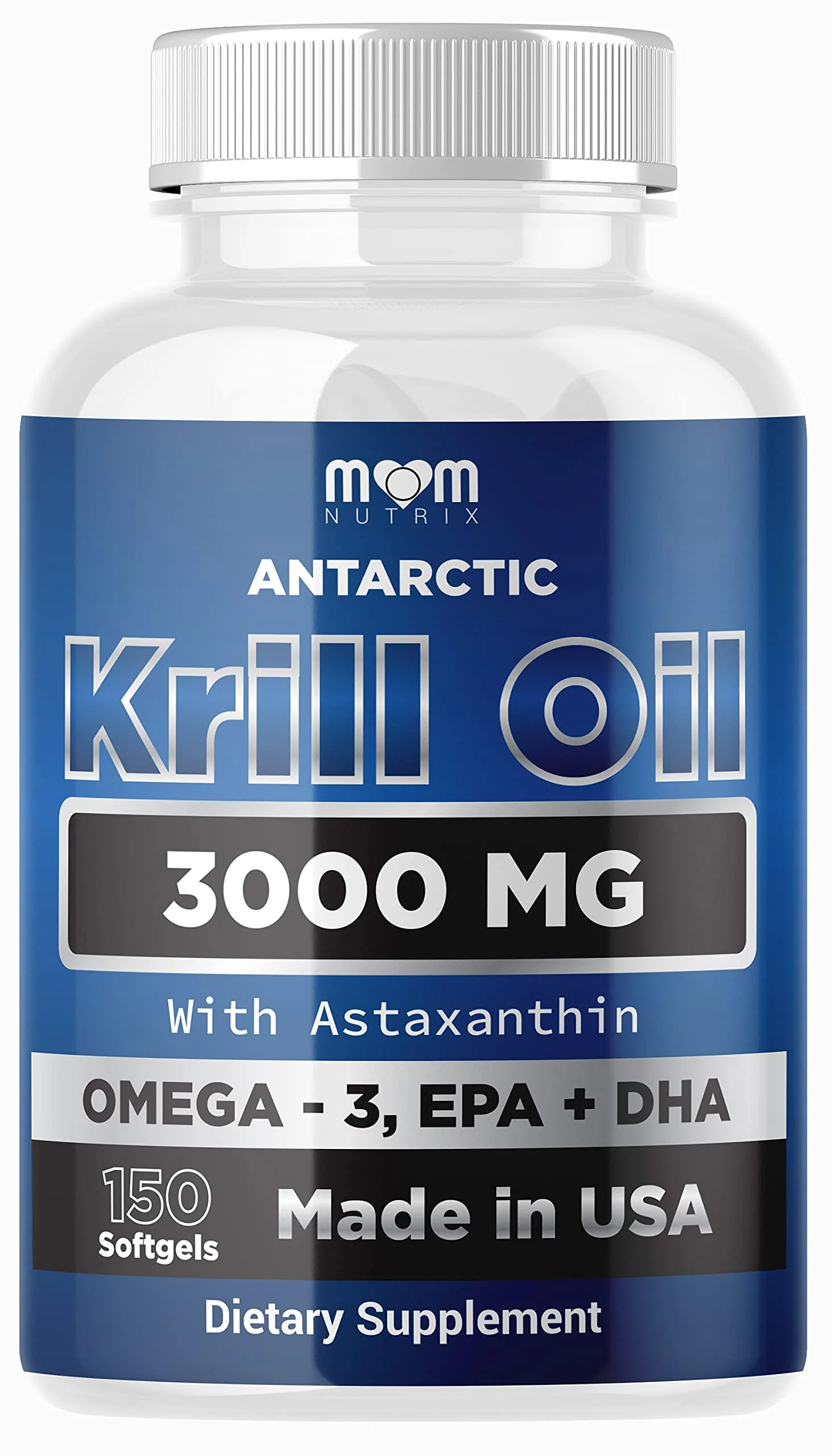 Dr. JOEL'S MOM NUTRIX Antarctic Krill Oil Supplement - 150 Softgels - High Absorption EPA, DHA, Astaxanthin & Phospholipid - No Fishy Aftertaste Like Fish Oil - Made in USA