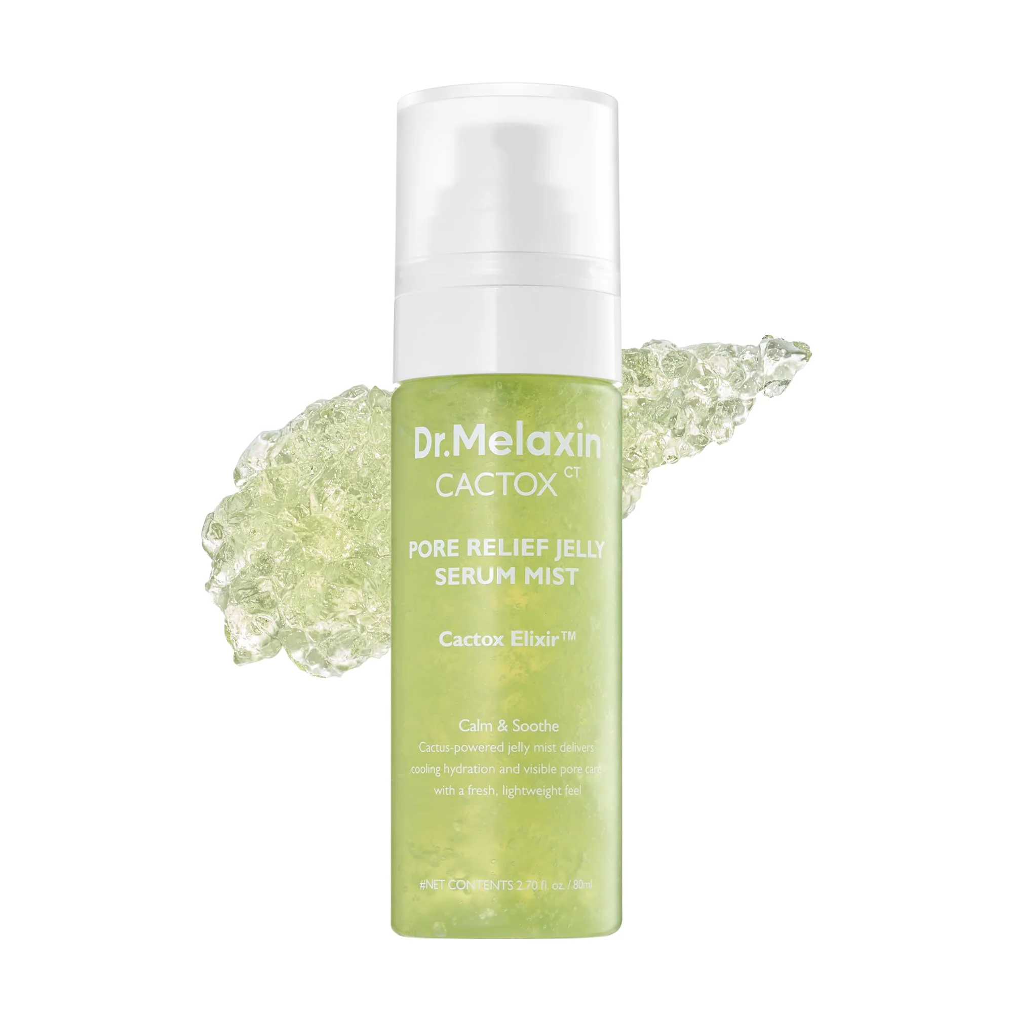 Dr.Melaxin Cactox Pore Relief Jelly Serum Mist, Instant Cooling Face Mist for Pore Tightening & De-Puffing, Hydrating Cactus Serum for Puffy Skin, 80ml (2.7 fl oz)