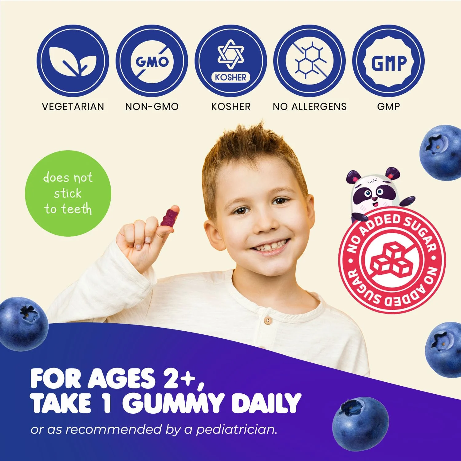 DR. MORITZ Sugar-Free Calm Magnesium Gummies for Kids and Adults - Non-GMO Magnesium Citrate Gummies - Blueberry Flavor - 2-Pack (60 Count) - Image 5