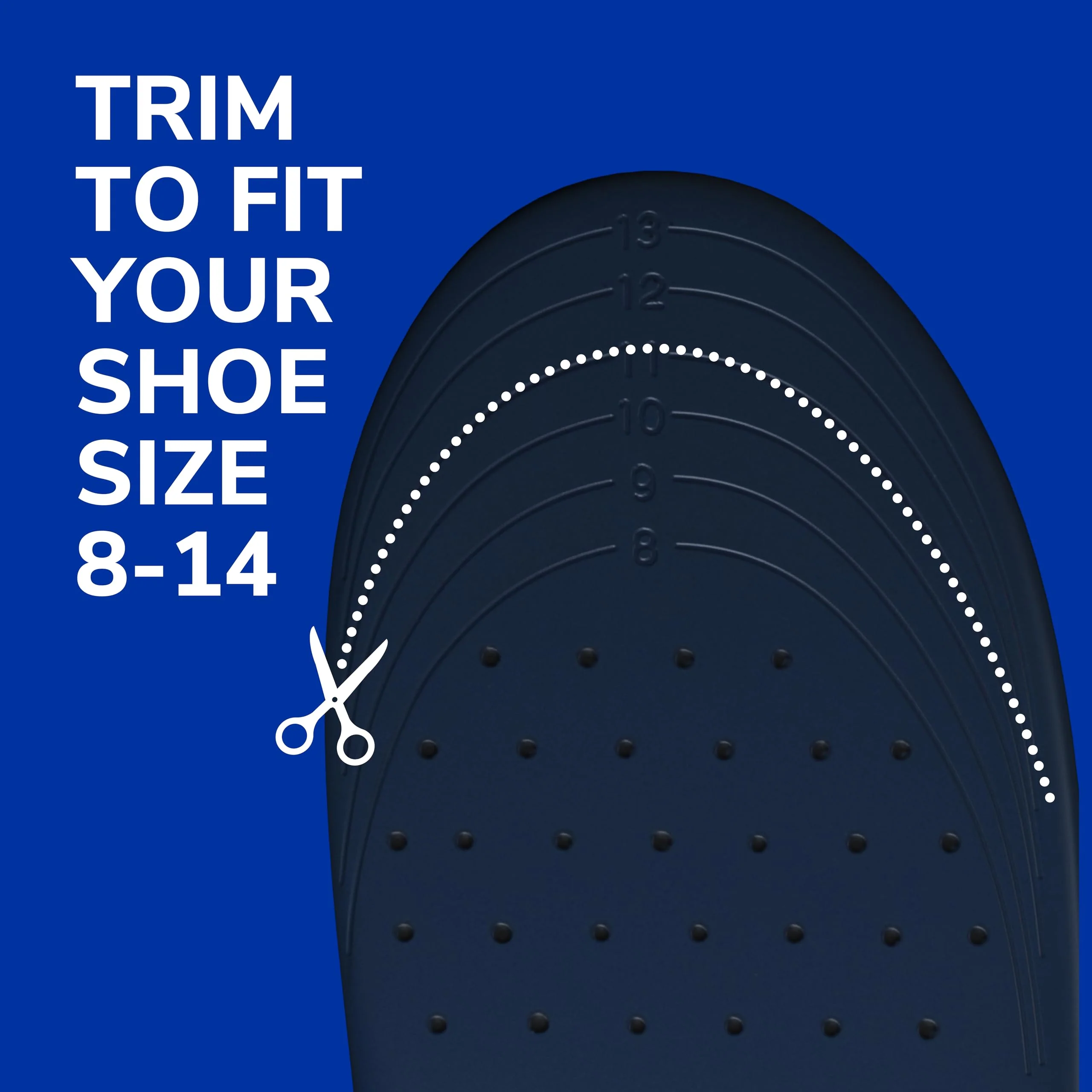 Dr. Scholl's Heavy Duty Support Insole Orthotics, Big & Tall, 200lbs+, Wide Feet, Shock Absorbing, Arch Support, Distributes Pressure, Trim to Fit Inserts, Work Boots & Shoes, Men Size 8-14, 2 Pairs - Image 7