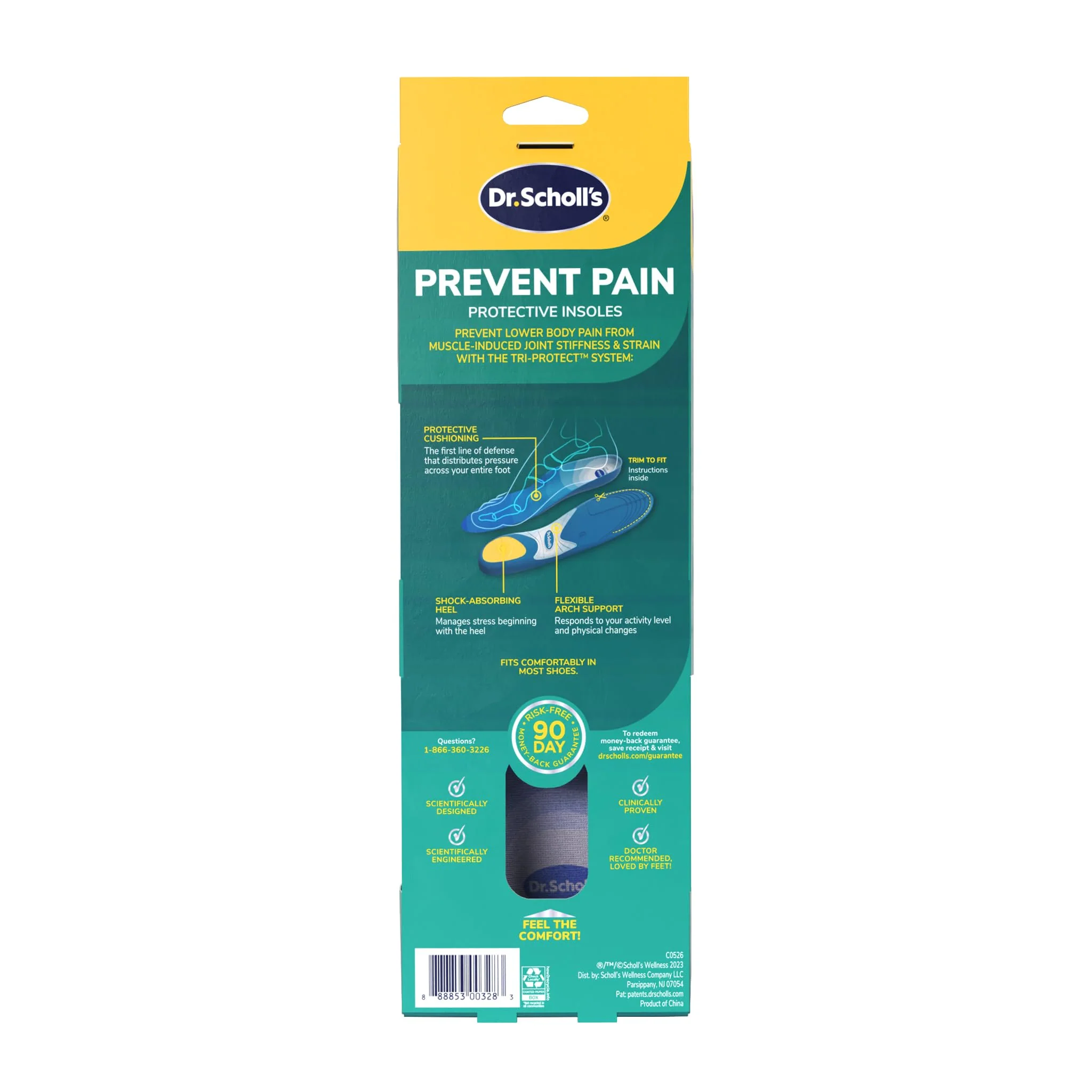 Dr. Scholl's Prevent Pain Protective Insoles, Protect Against Foot, Knee, Lower Back Pain, Promote Foot Health & Wellness, Trim to Fit Insert, Men Shoe Size 8-14, 1 Pair - Image 9