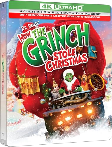 Dr. Seuss' How The Grinch Stole Christmas - 25th Anniversary Limited Edition Steelbook 4K Ultra HD + Blu-ray + Digital - Image 4