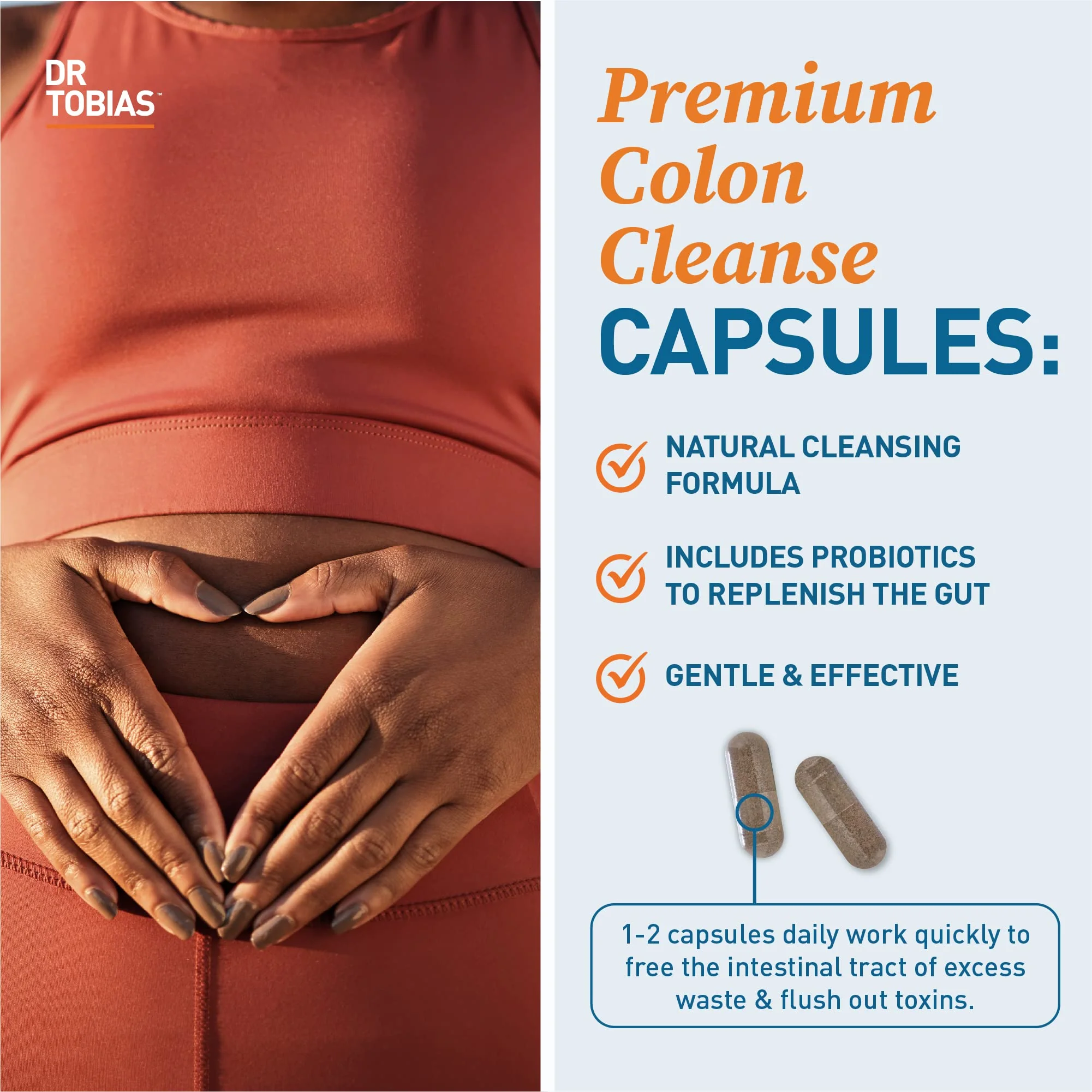 Dr. Tobias Colon Cleanse - Constipation Relief & Gut Health Support for Women & Men | 14 Day Colon Cleanser for a Gentle Colon Detox & Gut Flush - 2 Bottles of 28 Capsules - Image 4
