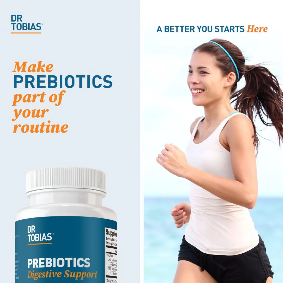 Dr. Tobias Prebiotics Digestive Support, Advanced Prebiotic Supplement for Gut Health, Immune Function & Boost for Probiotics for Women & Men, Vegan, Non-GMO, 90 Capsules, 90 Servings - Image 2