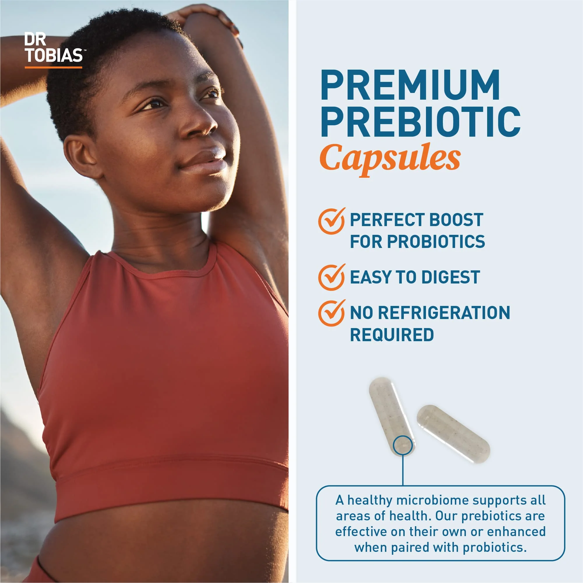 Dr. Tobias Prebiotics Digestive Support, Advanced Prebiotic Supplement for Gut Health, Immune Function & Boost for Probiotics for Women & Men, Vegan, Non-GMO, 90 Capsules, 90 Servings - Image 5