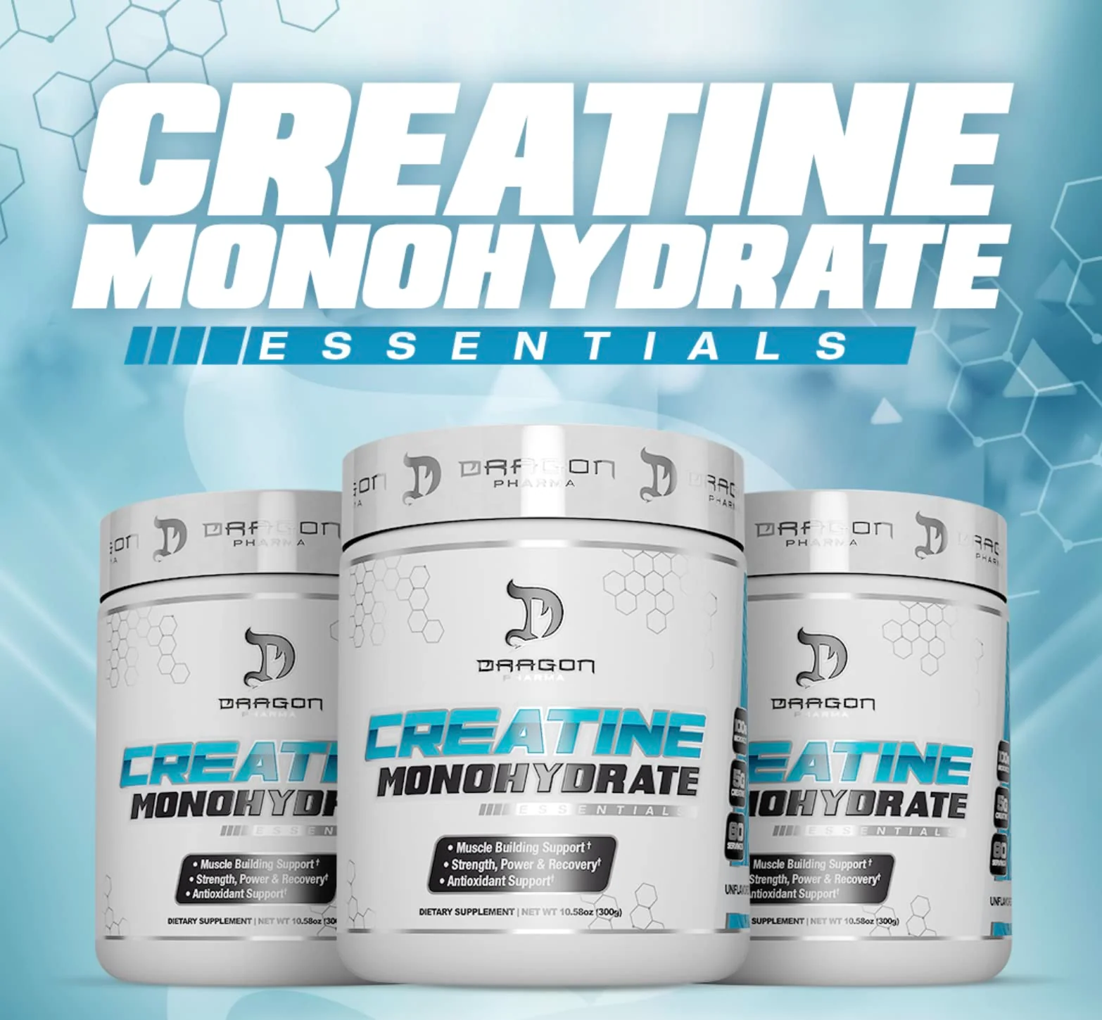 DRAGON PHARMA Creatine Monohydrate, Aid Muscle Recovery, Post-Workout Supplement, Antioxidant Support (60 Servings, Unflavored) - Image 5