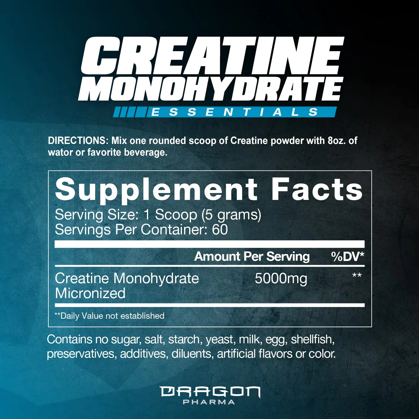 DRAGON PHARMA Creatine Monohydrate, Aid Muscle Recovery, Post-Workout Supplement, Antioxidant Support (60 Servings, Unflavored) - Image 9