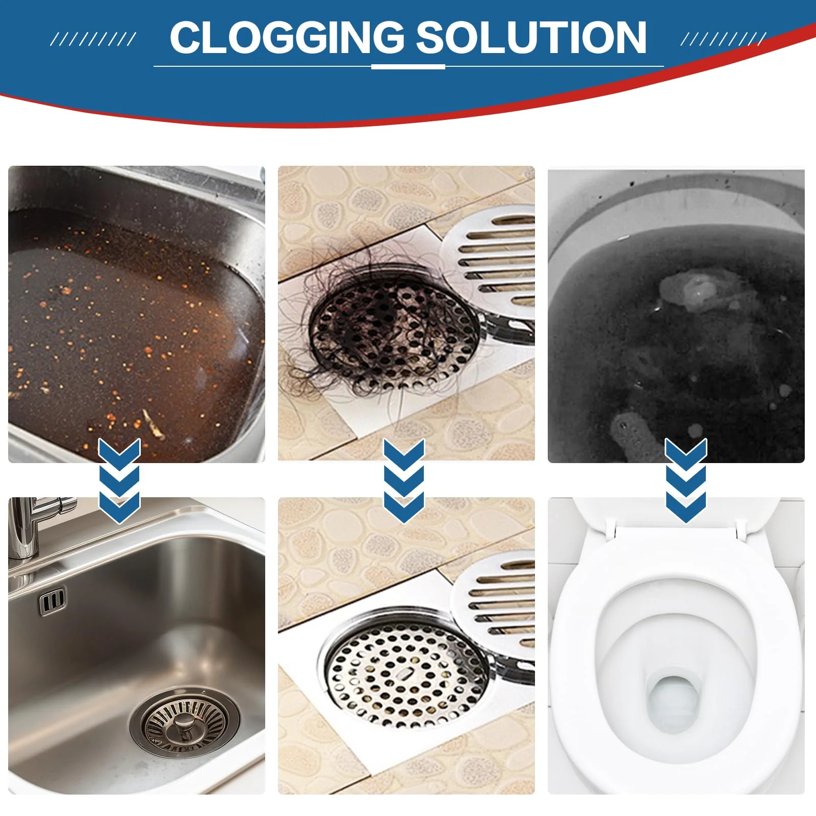 Drain Clog Remover 18 Packs Fast Acting Drain Cleaner Powders for Kitchen Sink Bathroom Shower Bathtub Powerful Pipe Unclogger Clears hair Grease Safe for Pipes - Image 4
