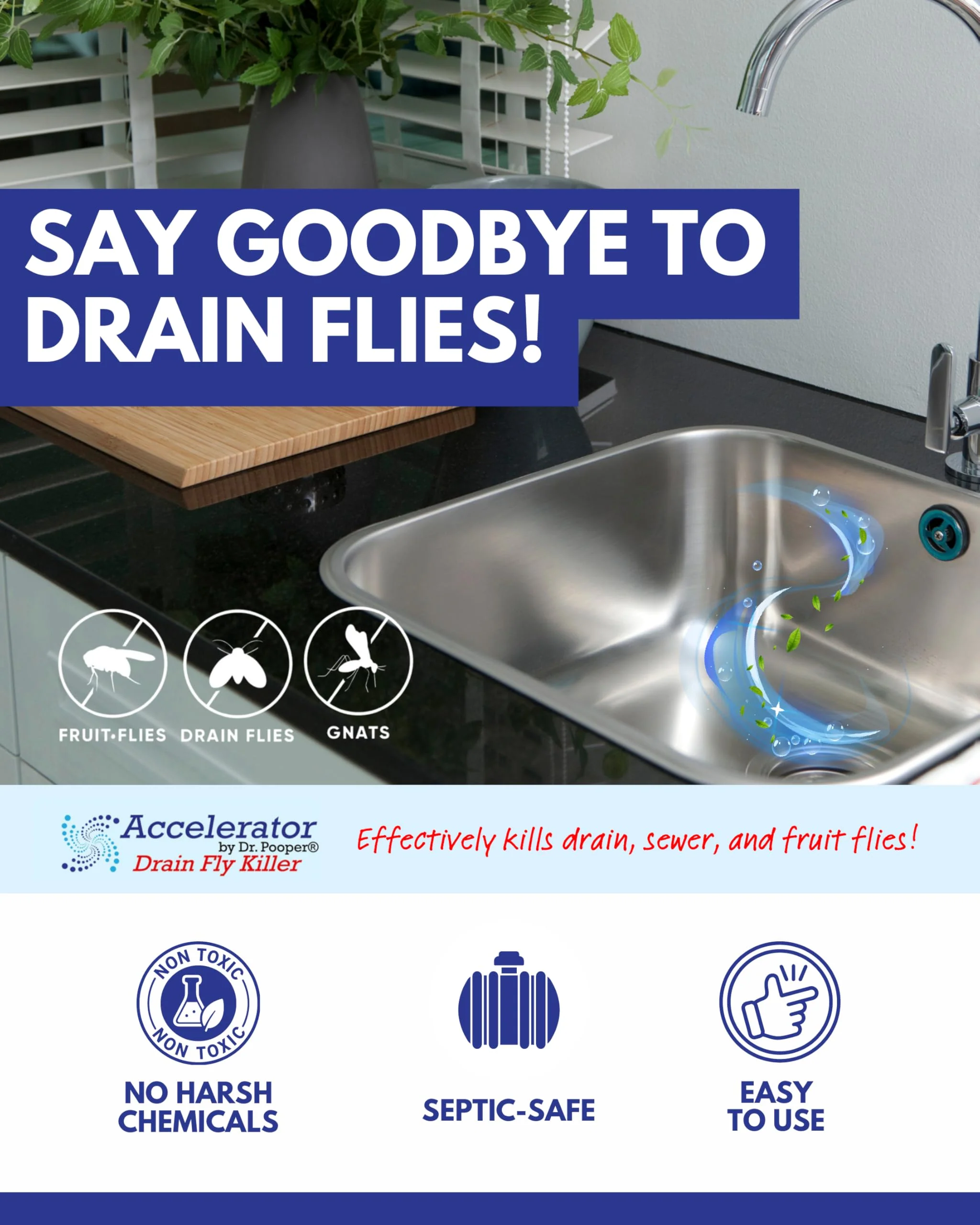 Drain Fly Killer Powder – Eliminates Drain Flies & Sewer Flies in Drains, Sinks, Showers – Fast-Acting Treatment - Septic Safe & Made in USA - Image 5