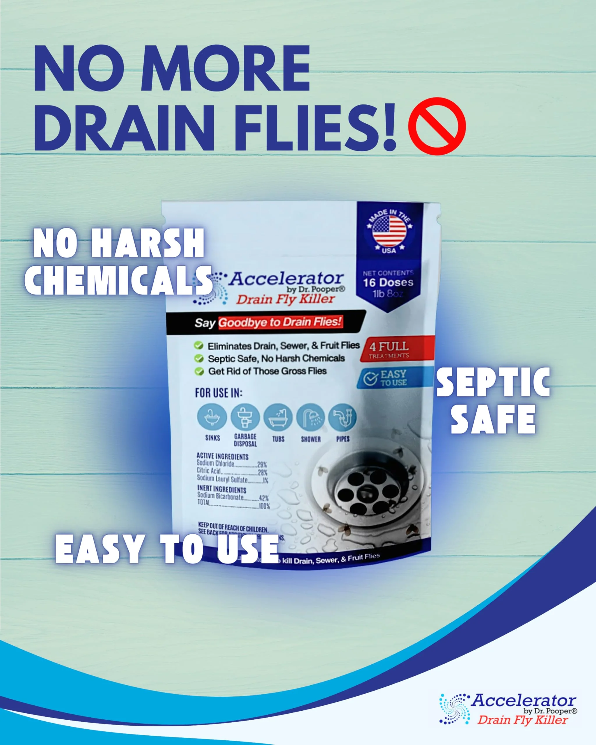 Drain Fly Killer Powder – Eliminates Drain Flies & Sewer Flies in Drains, Sinks, Showers – Fast-Acting Treatment - Septic Safe & Made in USA - Image 9