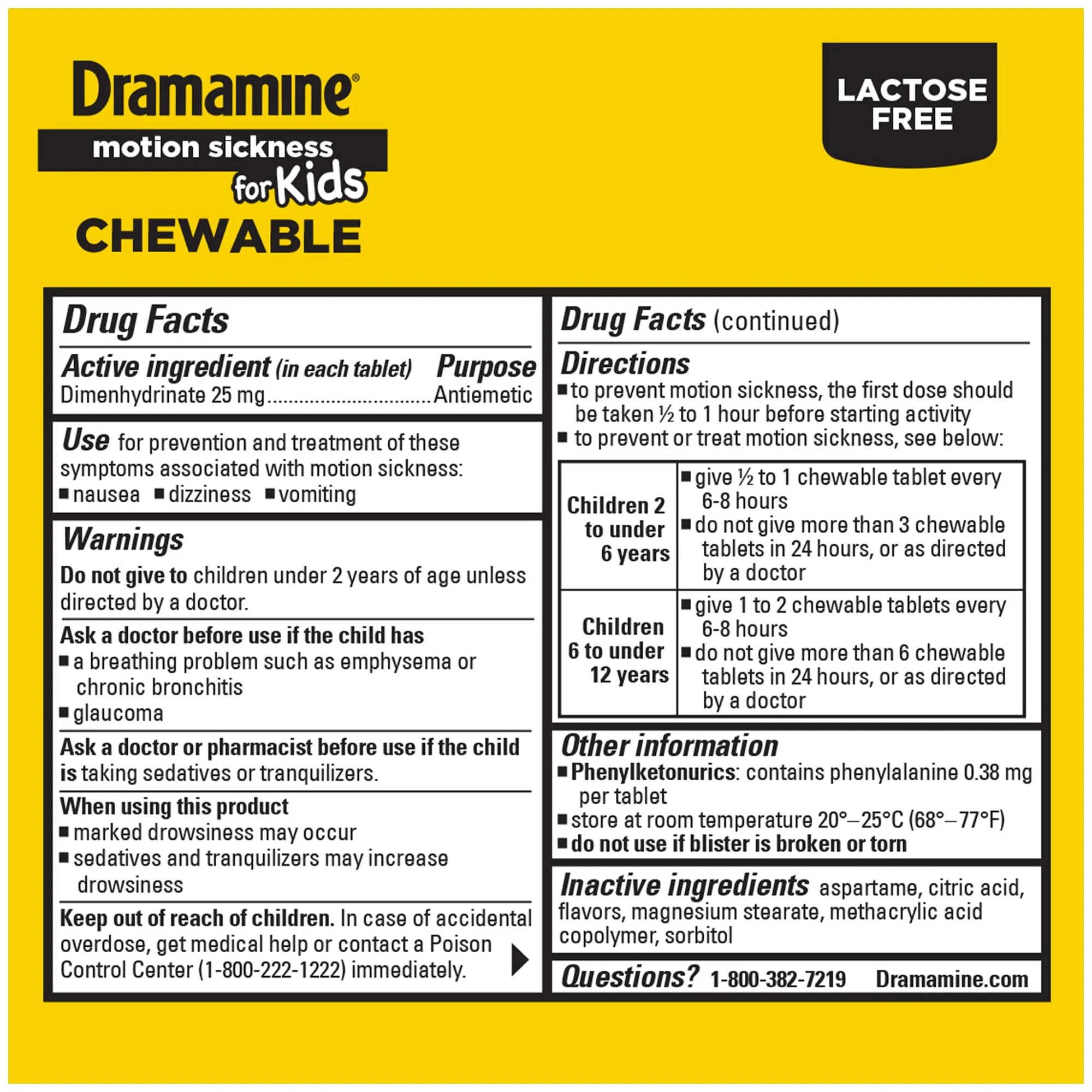 Dramamine Motion Sickness Relief for Kids - Chewable Grape Flavor, 8 Count (Pack of 2) - Image 6