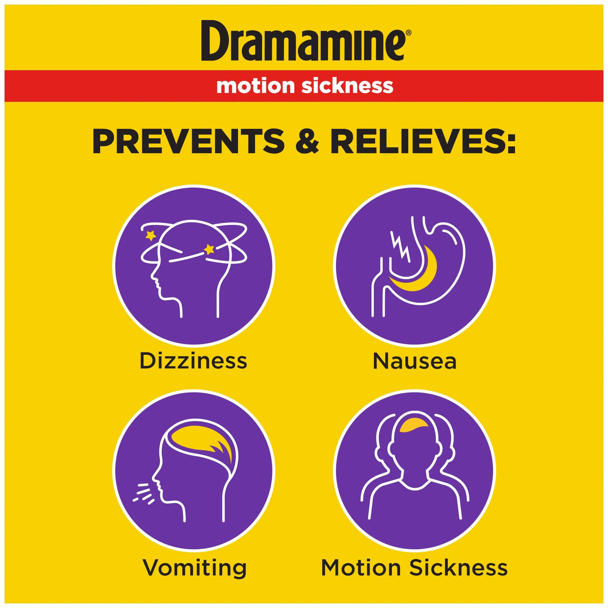 Dramamine Motion Sickness Relief Less Drowsey Formula, 8 Count (Pack of 2) - Image 2