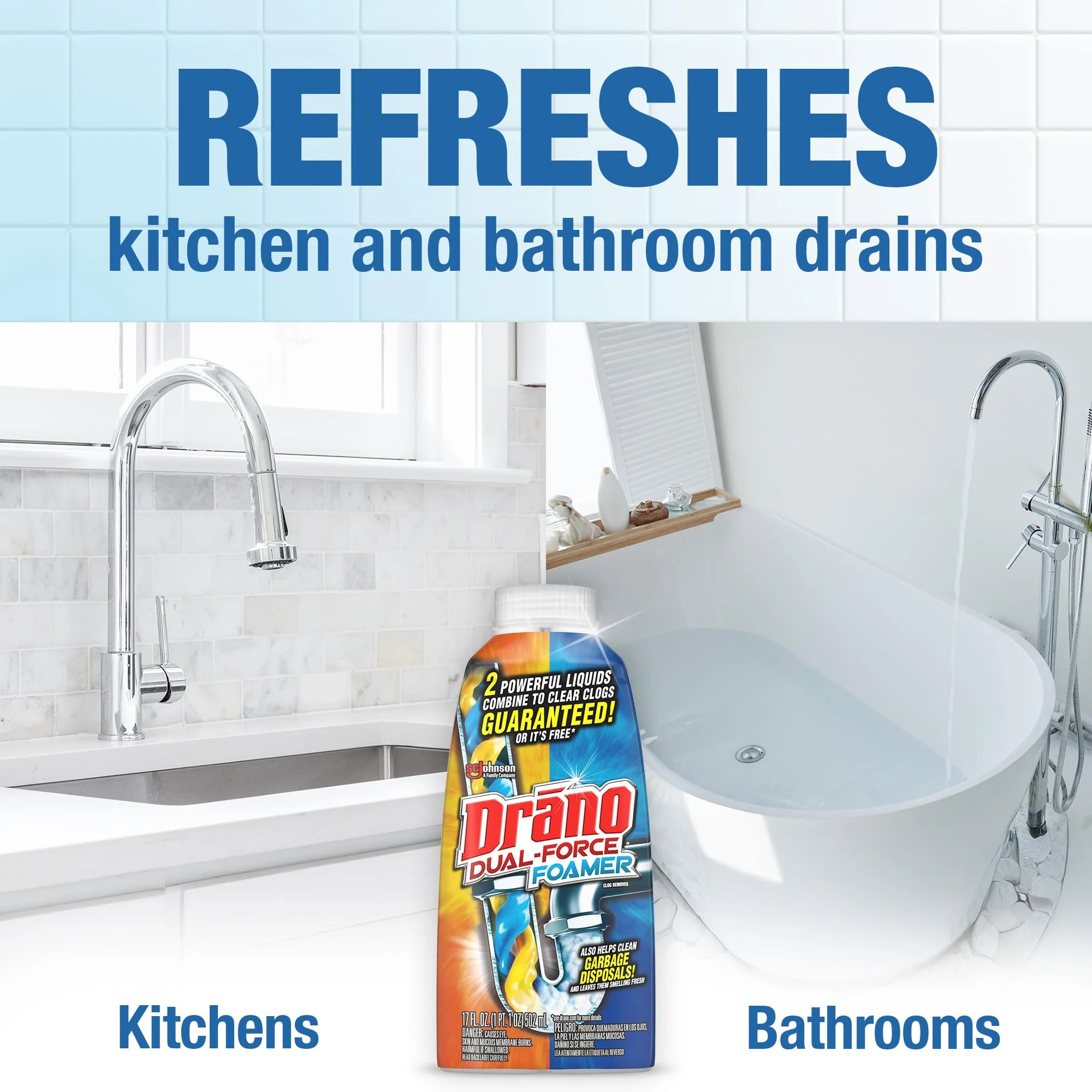 Drano Dual-Force Foamer Clog Remover, 17 oz (Pack of 5) - Image 6