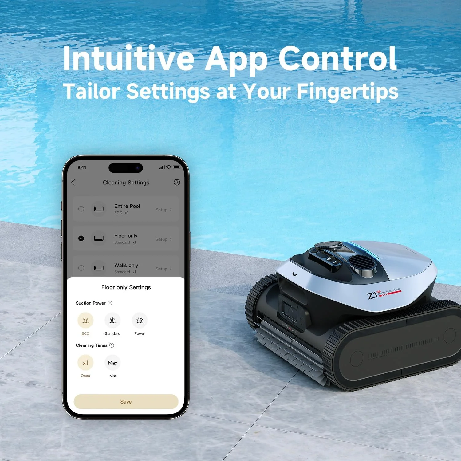 DREAME Z1 Pro Cordless Robotic Pool Cleaner, LiFi & APP Control, 8000 GPH Suction, Wall & Waterline Cleaning, UP to 180+ min, Auto-Retrieval, Automatic Pool Vacuum for Above & In-Ground Pools - Image 3