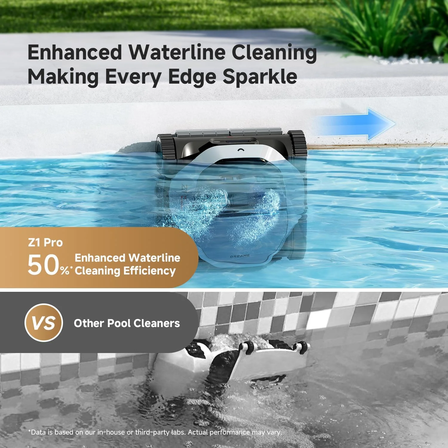 DREAME Z1 Pro Cordless Robotic Pool Cleaner, LiFi & APP Control, 8000 GPH Suction, Wall & Waterline Cleaning, UP to 180+ min, Auto-Retrieval, Automatic Pool Vacuum for Above & In-Ground Pools - Image 6