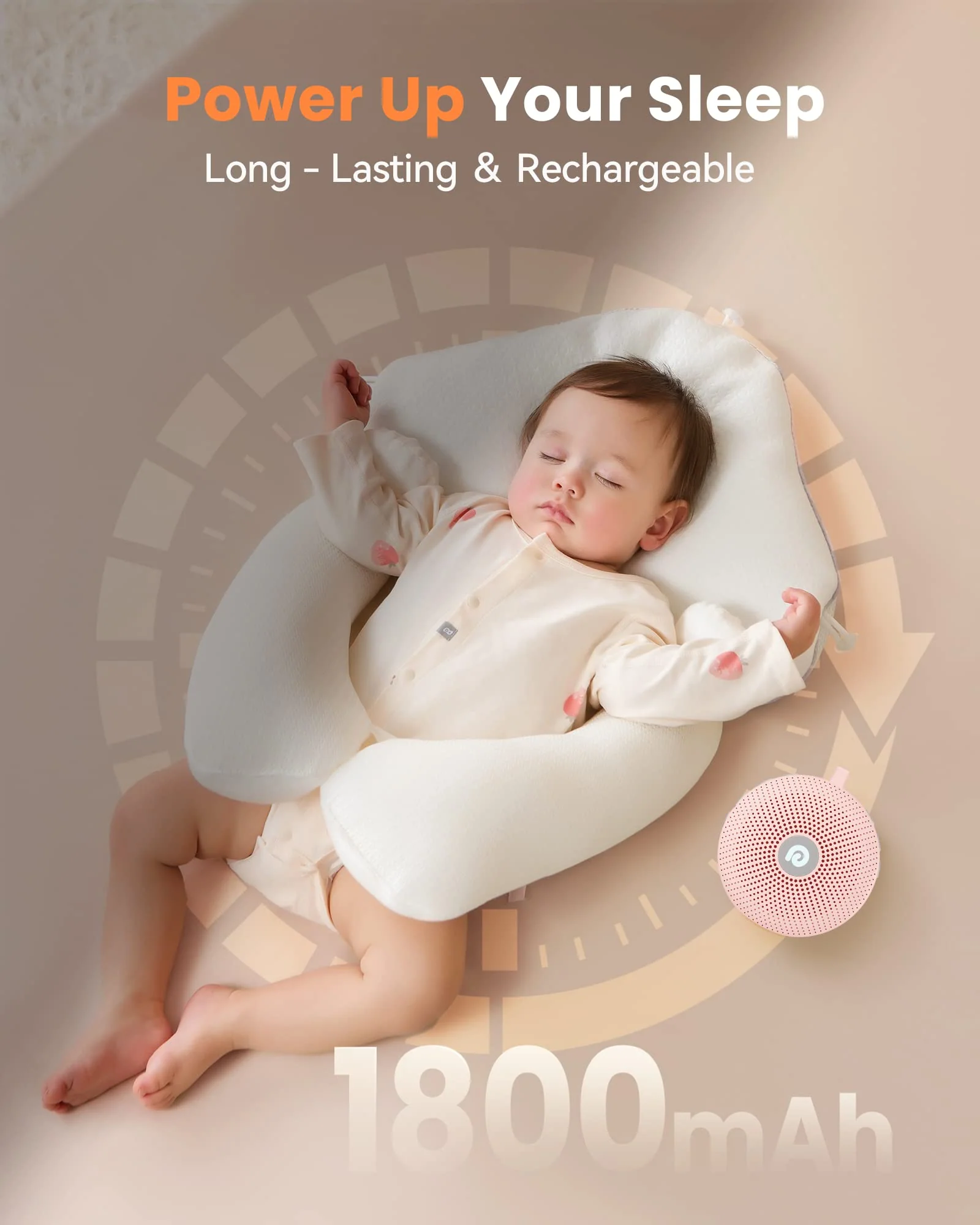 Dreamegg Sound Machine - Portable Sound Machine for Baby Adult, Features Powerful Battery, 21 Soothing Sound, Noise Canceling for Office & Sleeping, Sound Therapy for Home, Travel, Gift - Image 4
