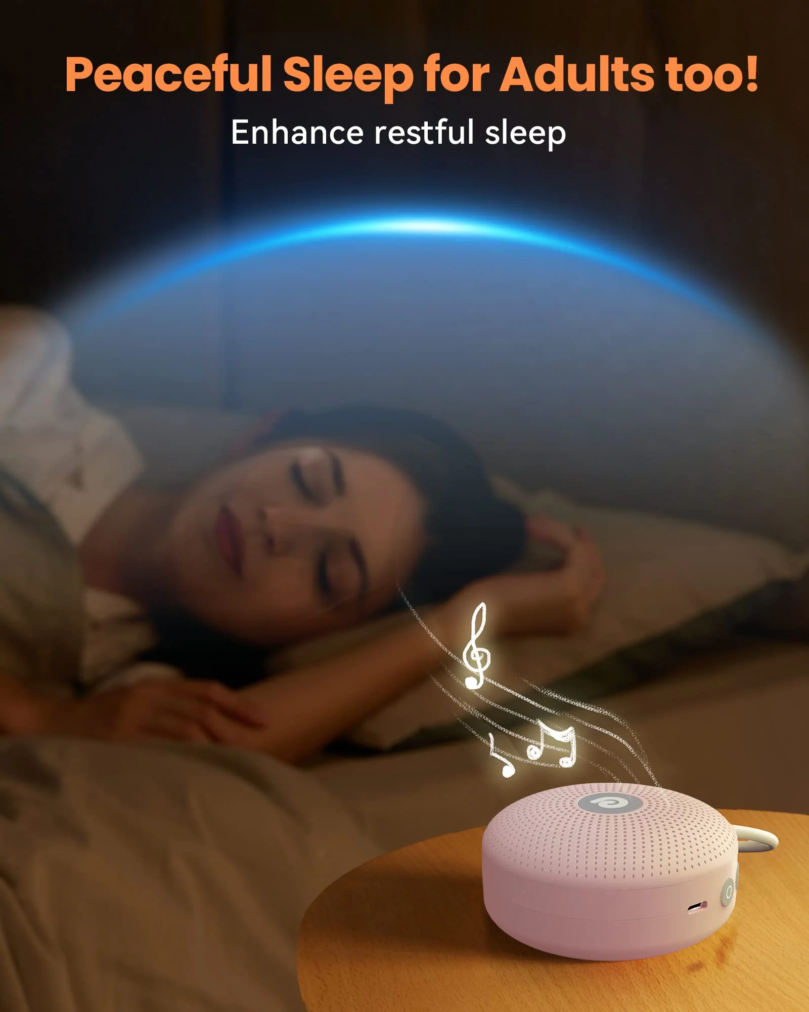 Dreamegg Sound Machine - Portable Sound Machine for Baby Adult, Features Powerful Battery, 21 Soothing Sound, Noise Canceling for Office & Sleeping, Sound Therapy for Home, Travel, Gift - Image 6
