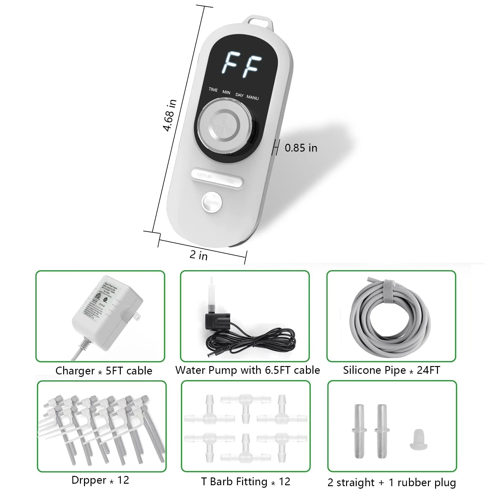 Drip Irrigation Kit,Big Power Automatic Watering System for Potted Plants-12 PCS Adjustable Water Flow Drip Head-Plant Watering Devices,30 Day Interval Programmable Timer,Watering on Working Days - Image 7