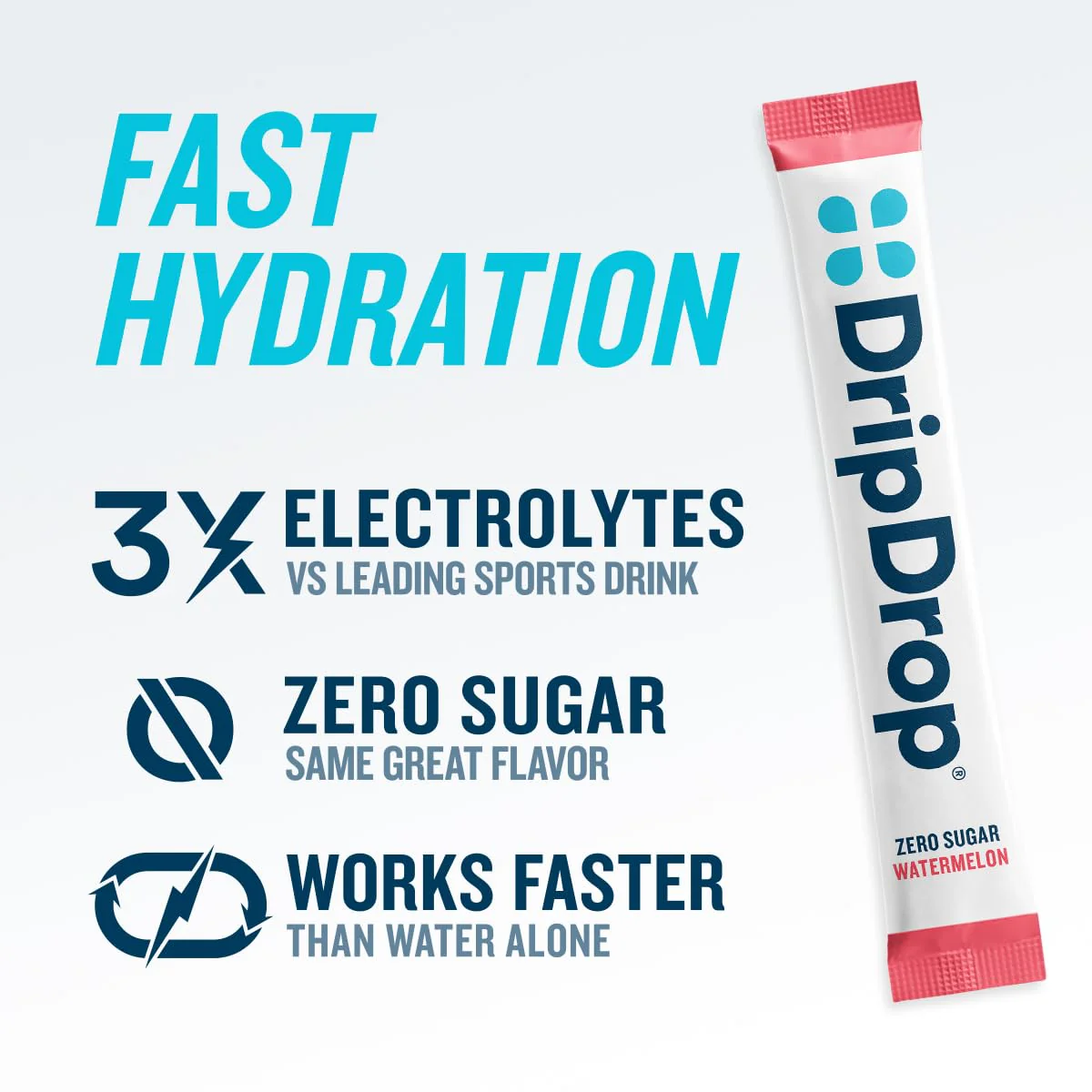 DripDrop Sugar Free Hydration Packets - Zero Classic Variety Pack - Single Serve Electrolytes Powder Drink Mix - Lemon Lime, Watermelon, Peach, Passion Fruit - Non-GMO, Gluten Free, Vegan - 32 Sticks - Image 2