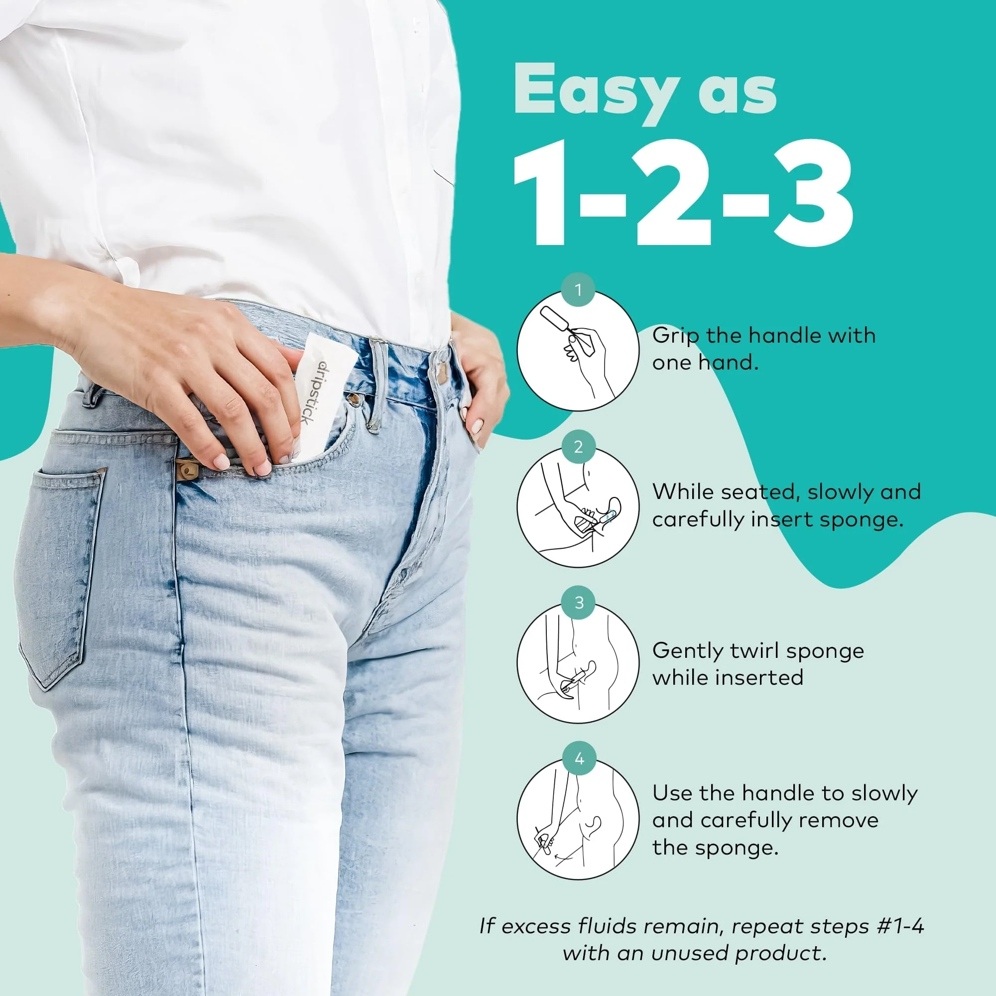 Dripstick Absorbing Sponge For Women - Awkward Essentials Dripstick 20 Pack of Sterile Post Coitus Sponges for Feminine Care and Hygiene - Image 3